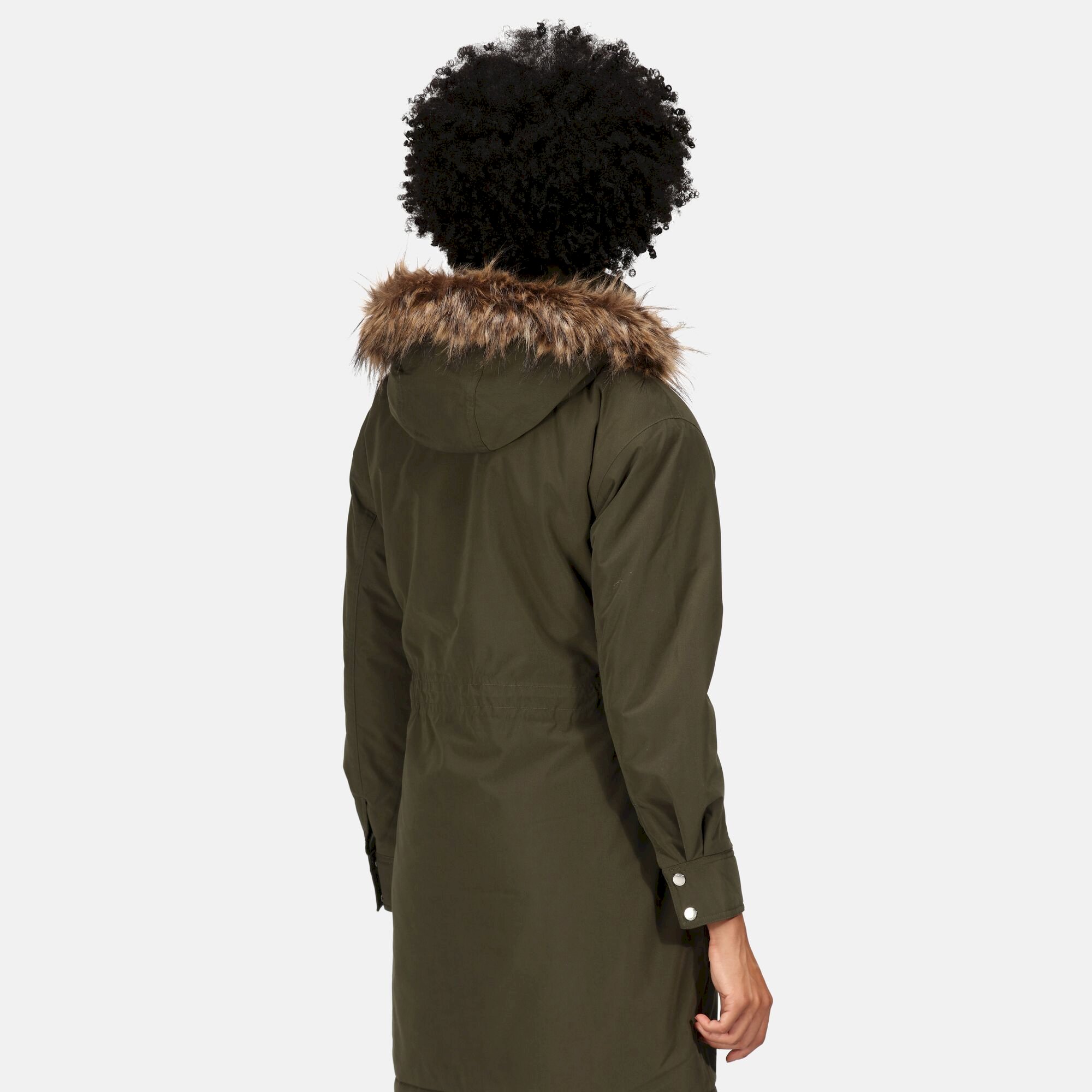 Women's Shiloh Fur Trim Parka Jacket | Dark Khaki