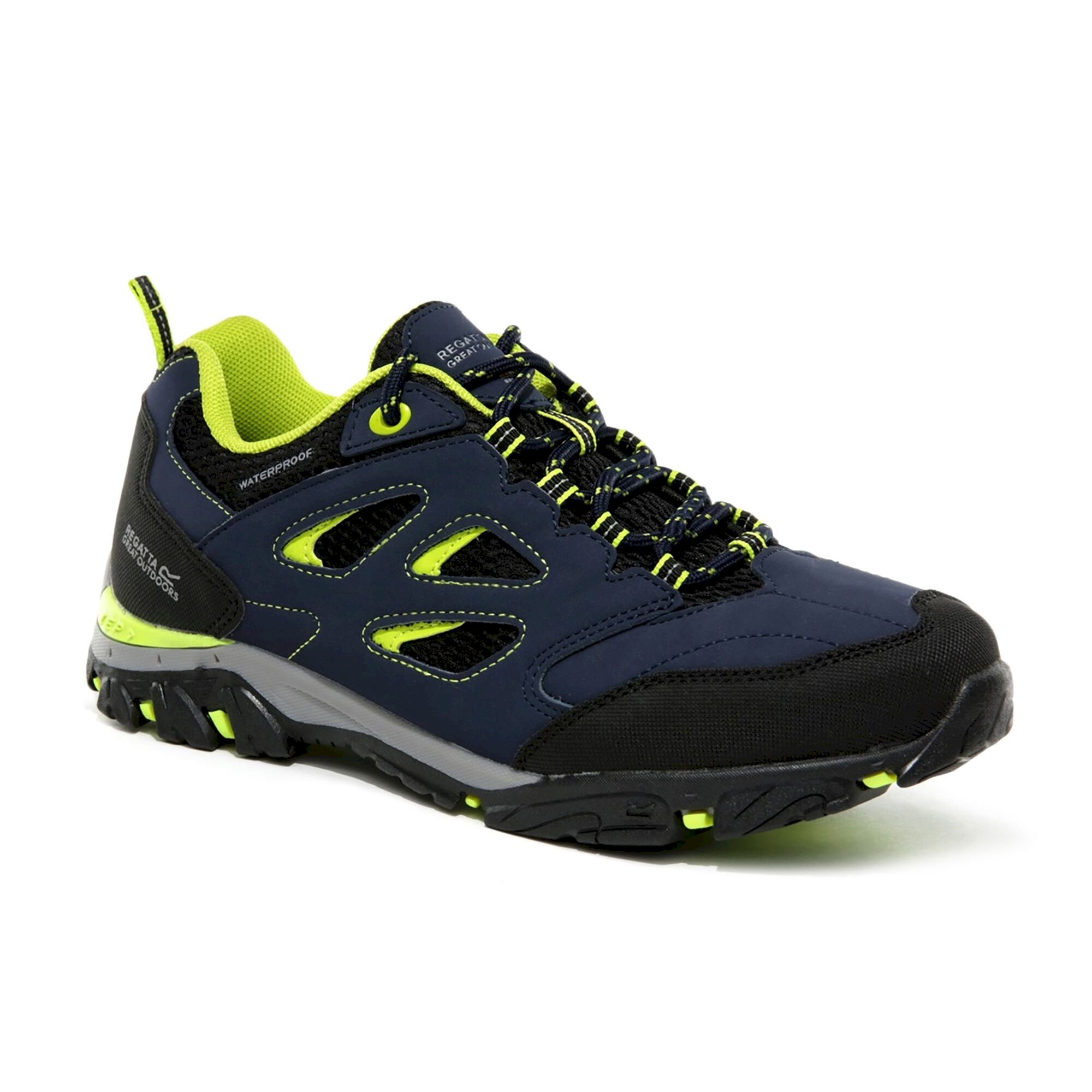 Kids' Holcombe Waterproof Low Walking Shoes | Navy Blazer Lime Punch