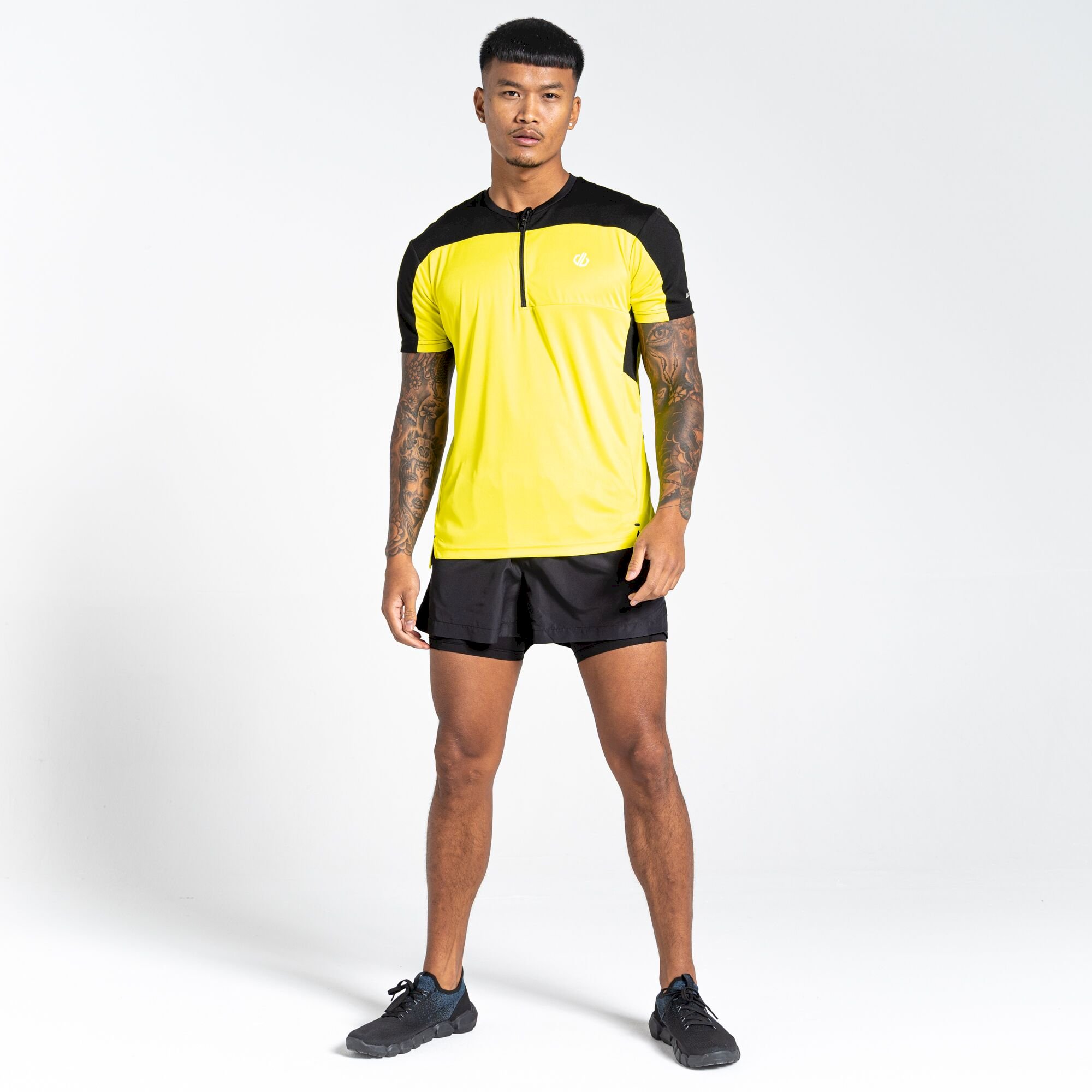 Dare 2b - Men's Aces III Recycled Zip Up Jersey | Neon Spring Black