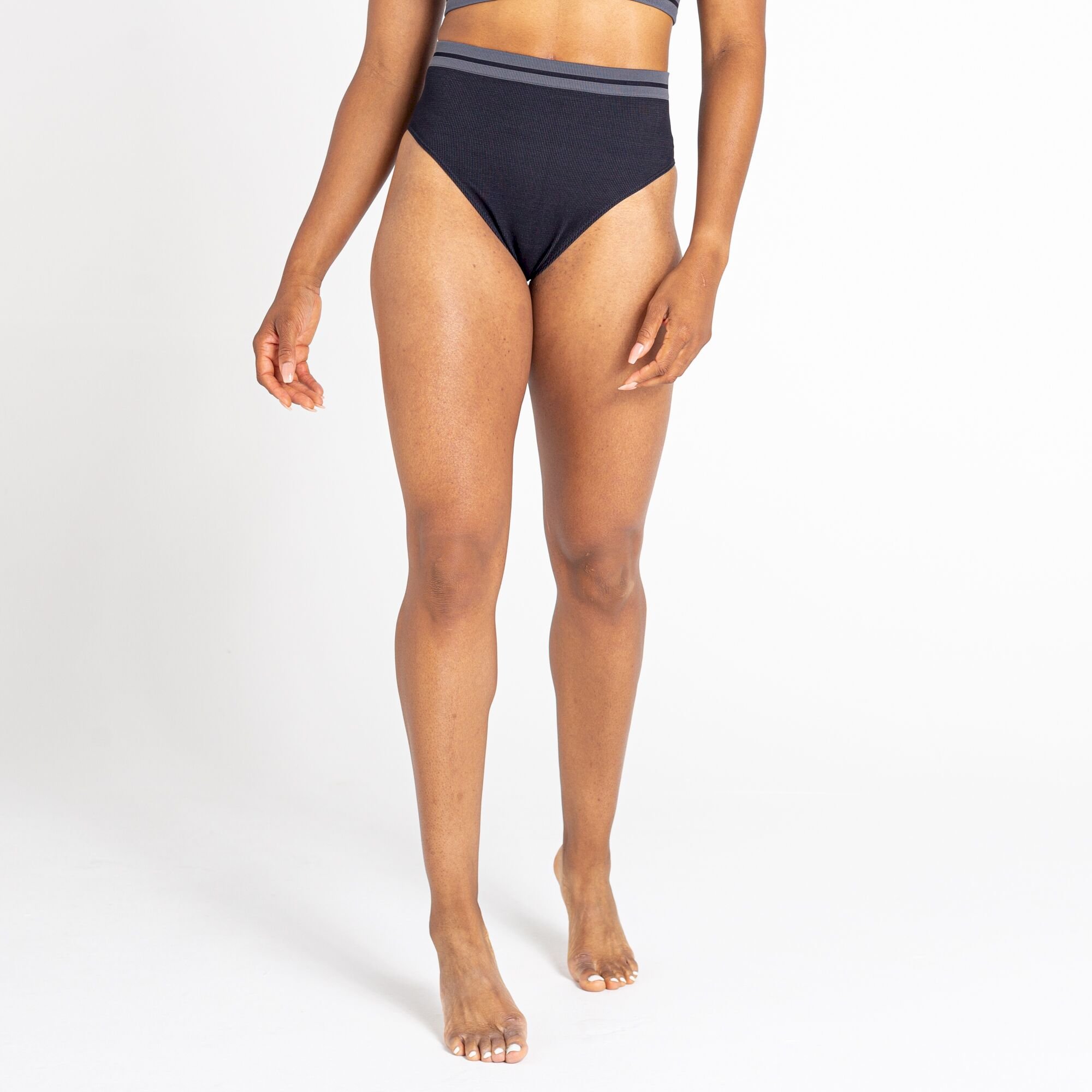 Dare 2b - Women's Don't Sweat It Recycled Bikini Bottoms | Black Charcoal Grey