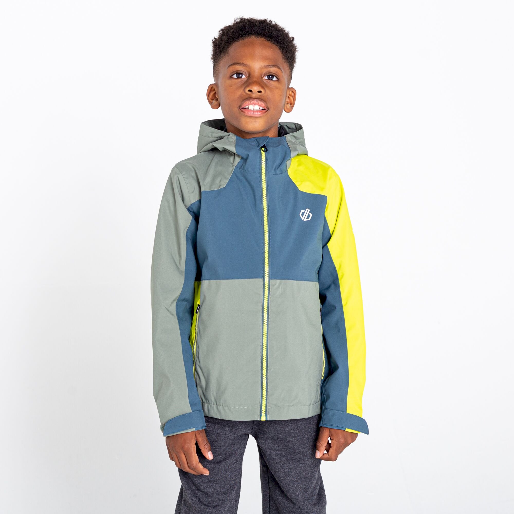 Dare 2b - Kids' In The Lead III Recycled Waterproof Jacket | Orion Grey Agave Green