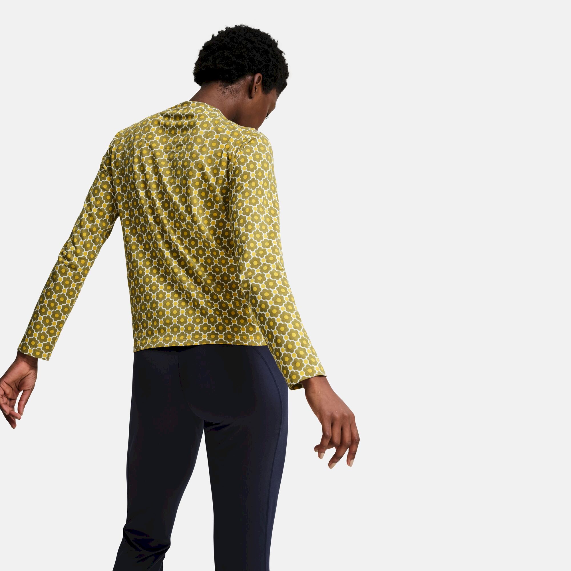 Orla Kiely Long Sleeve Winter Tee | Flower Pop Mustard