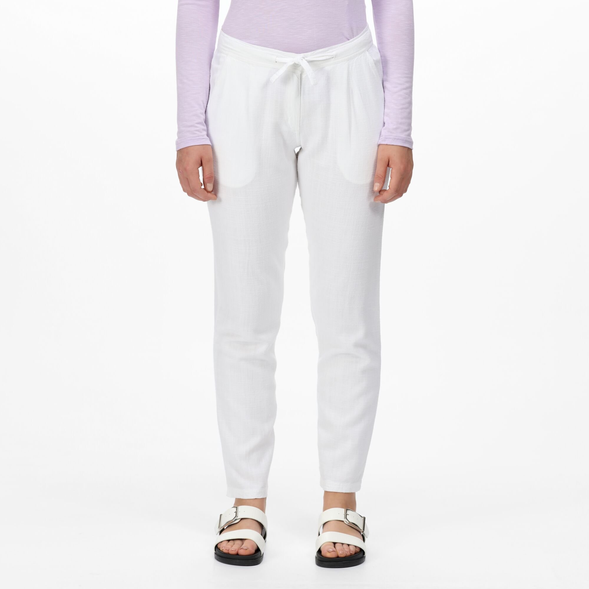 Women's Maida Linen Trousers | White