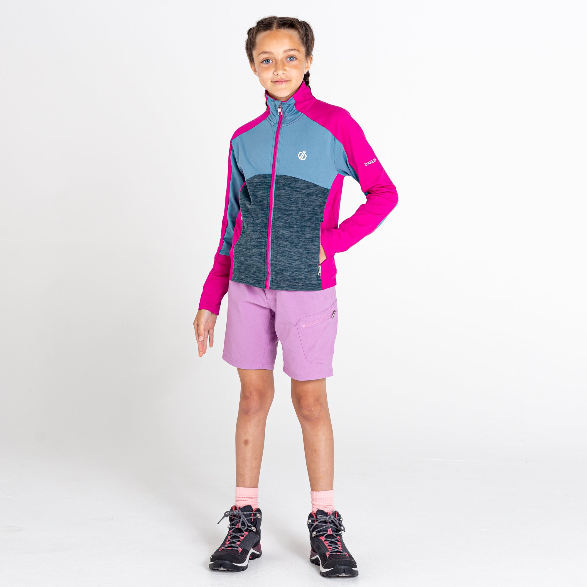 Dare 2b - Kids' Exception Recycled Core Stretch Midlayer | Fuchsia Bluestone