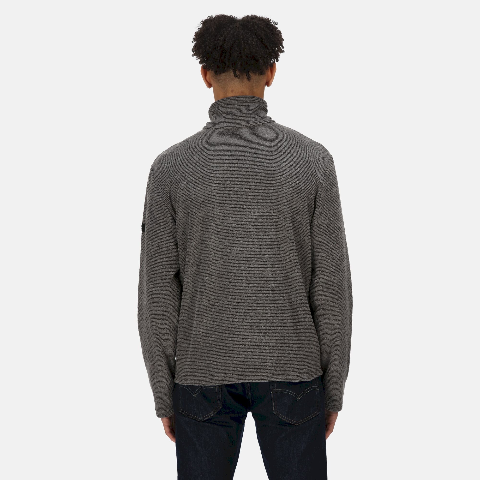 Men's Edley Half Zip Fleece | Dark Grey Linear