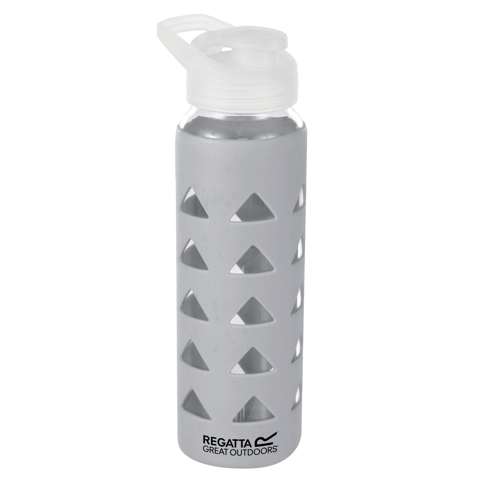 700ml Glass Bottle With Silicon Grip | Silver Grey