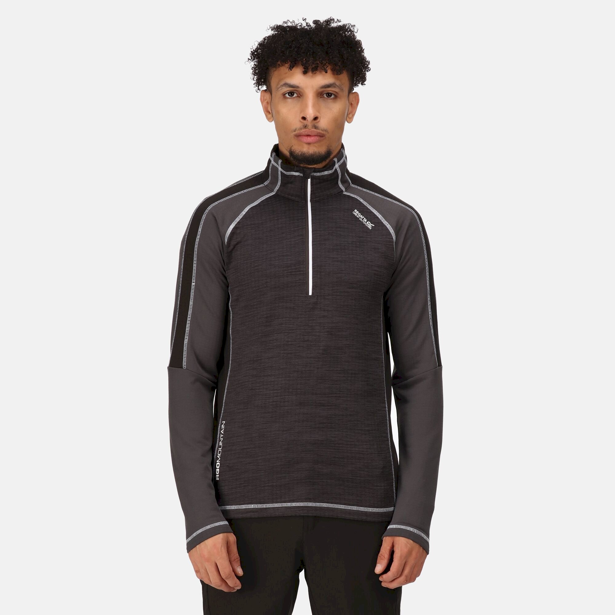 Men's Hepley Half Zip Lightweight Fleece | Ash Dark Grey Black