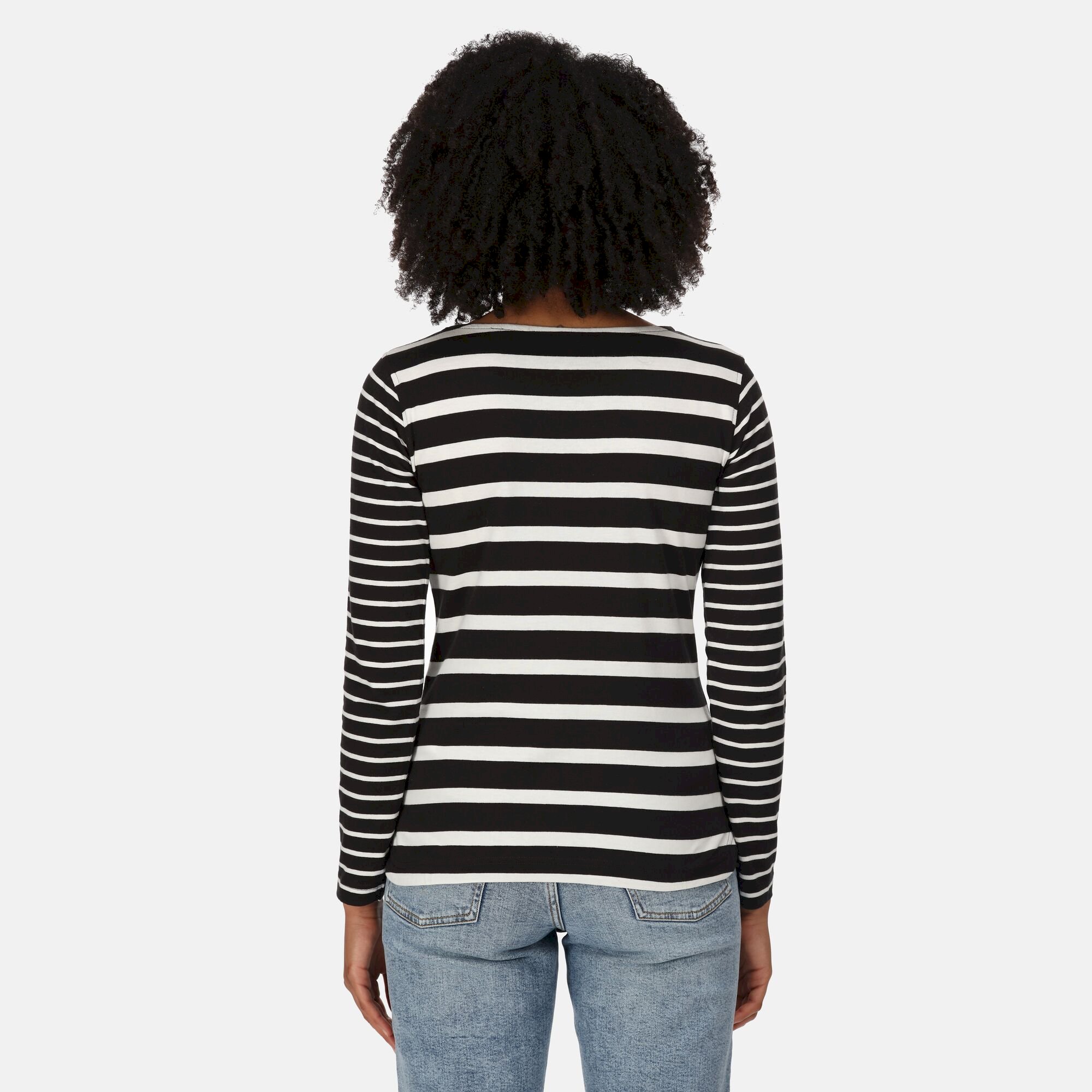 Women's Farida Striped T-Shirt | Black Snow White