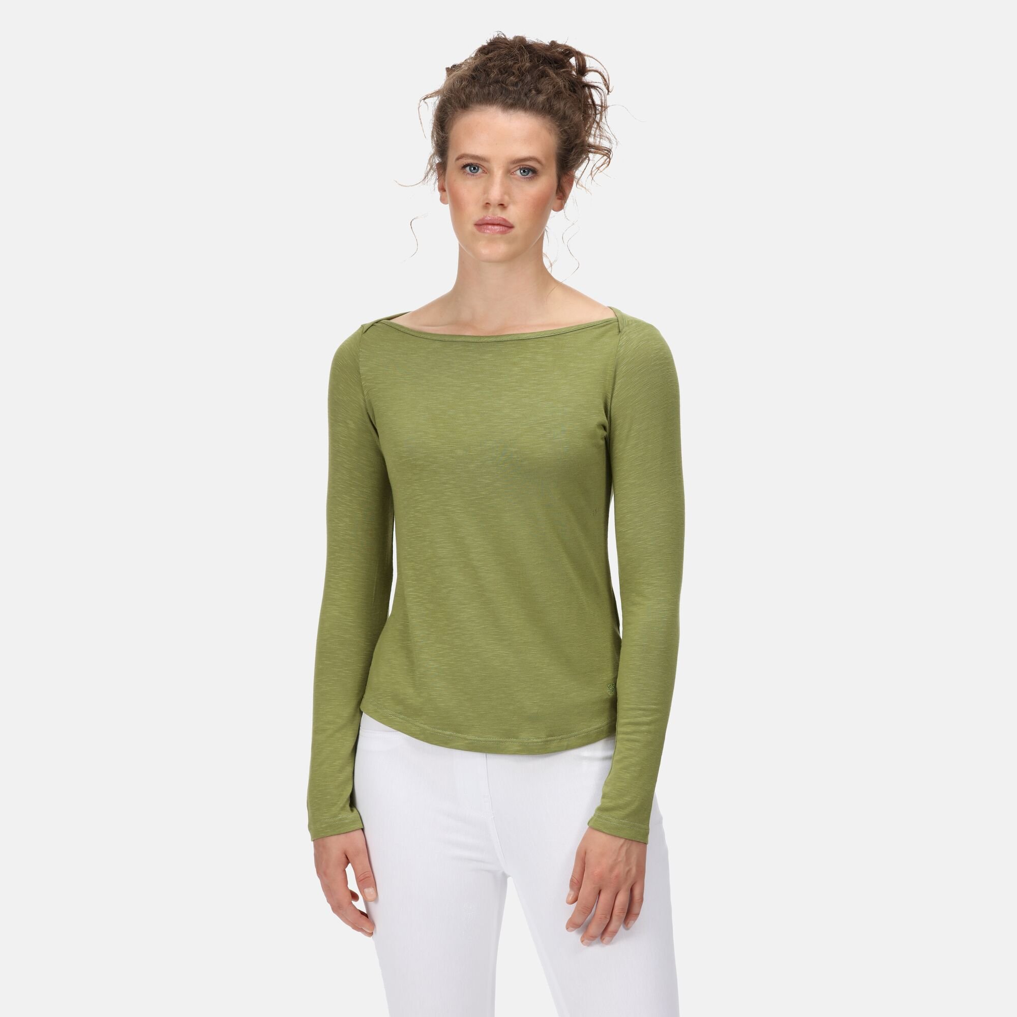 Women's Lakeisha Boat Neck Long Sleeve Top | Green Fields