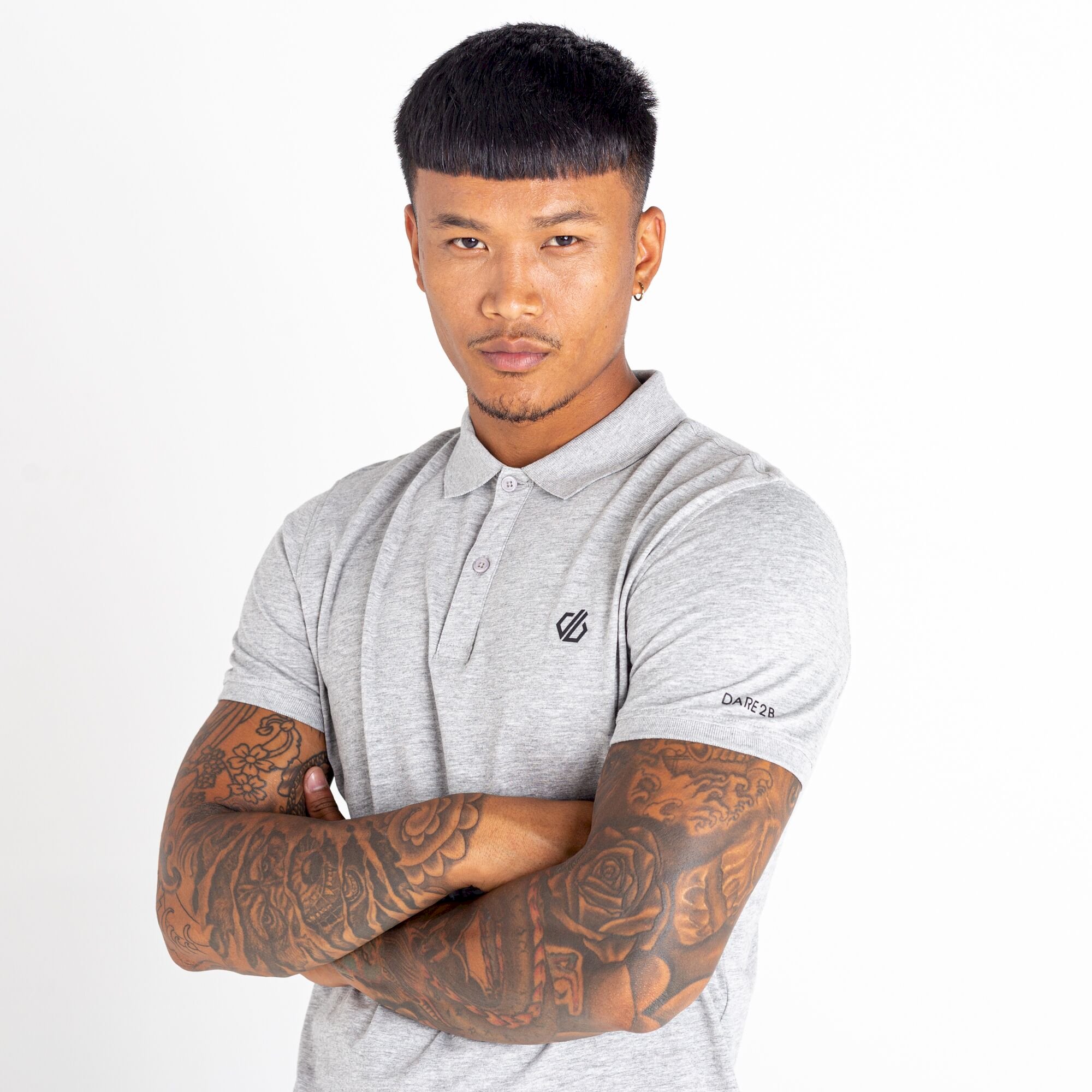 Dare 2b - Men's Decisive Polo Shirt | Ash Grey Marl