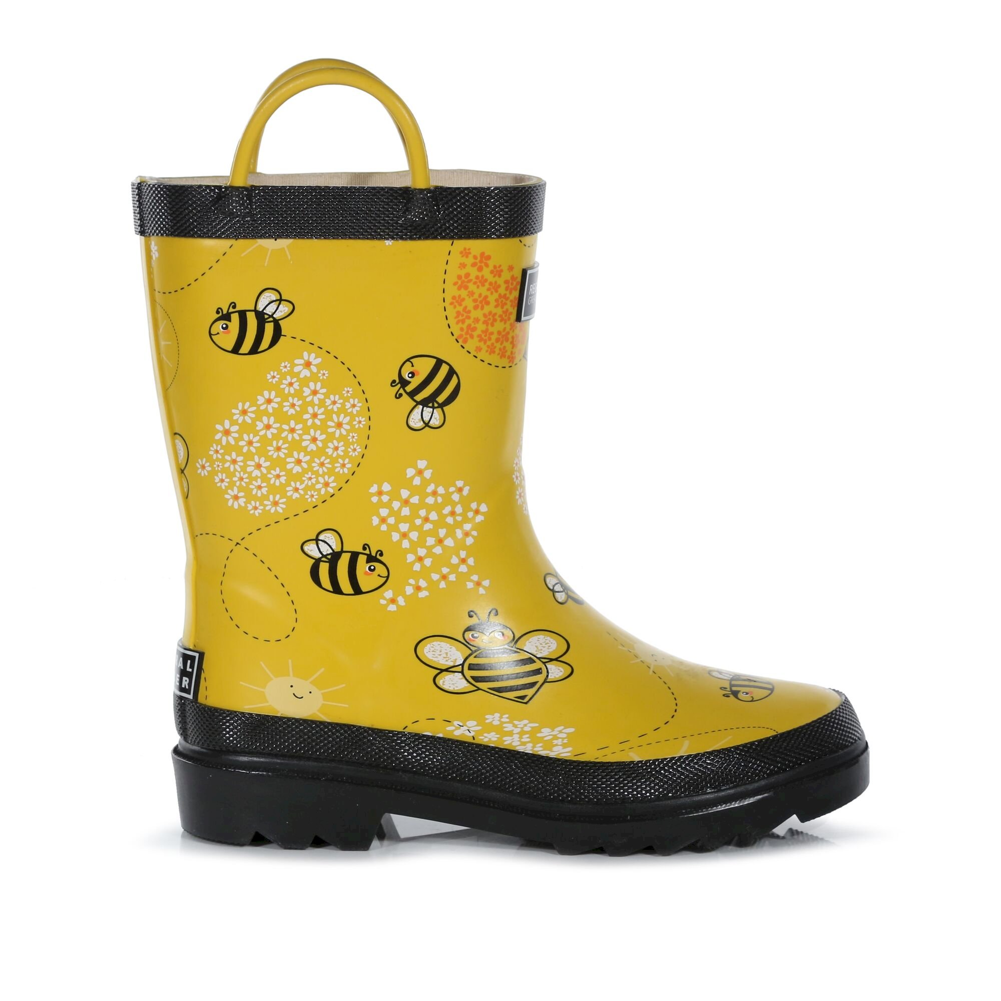 Kids Minnow Printed Wellies | Maize Yellow Bee