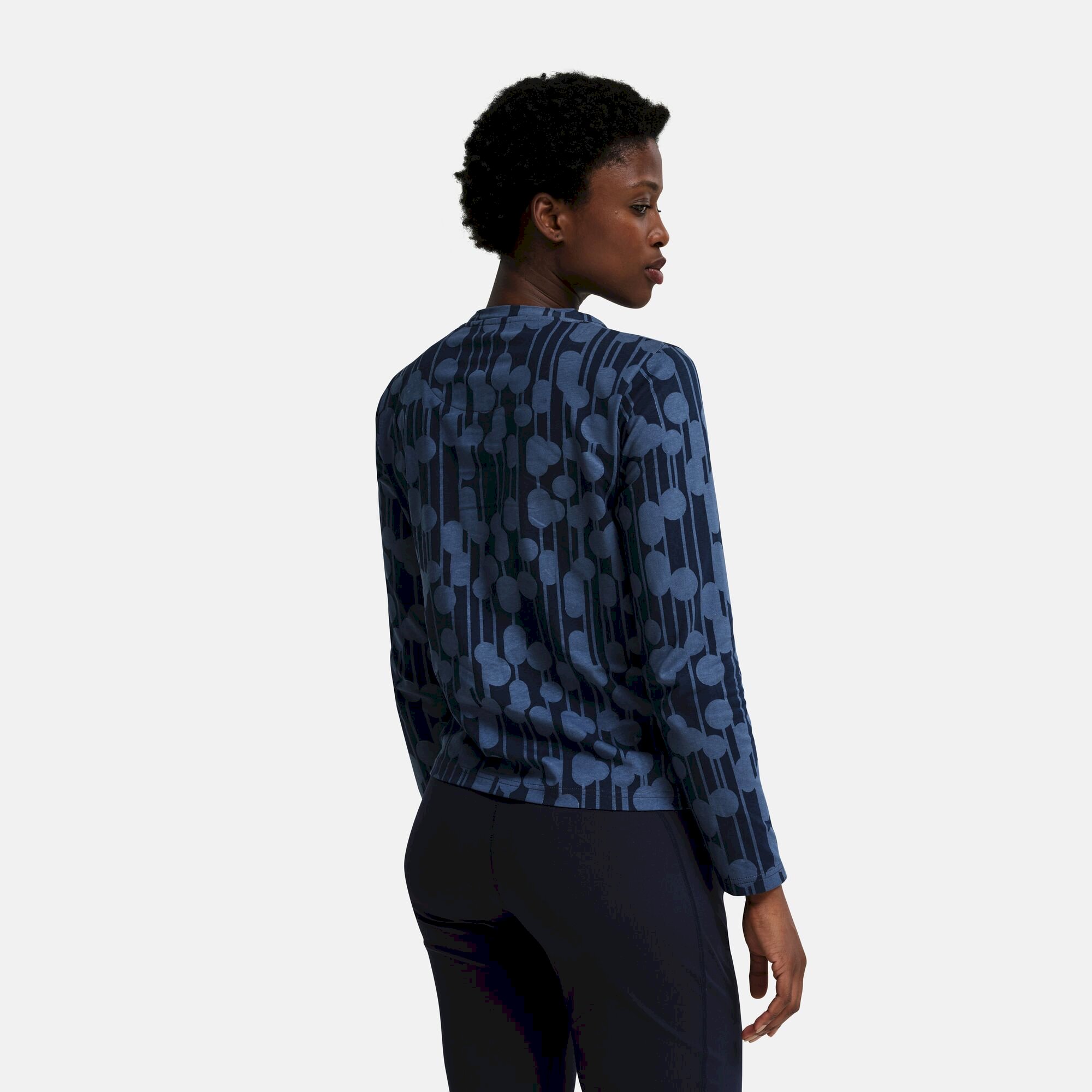 Orla Kiely Long Sleeve Winter Tee | Reflected Trees Navy