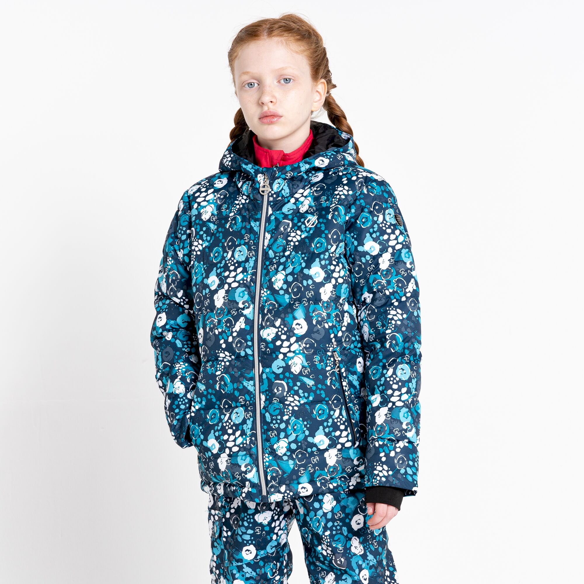 Dare 2b - Girls' Verdict Waterproof Insulated Ski Jacket | Blue Floral Print