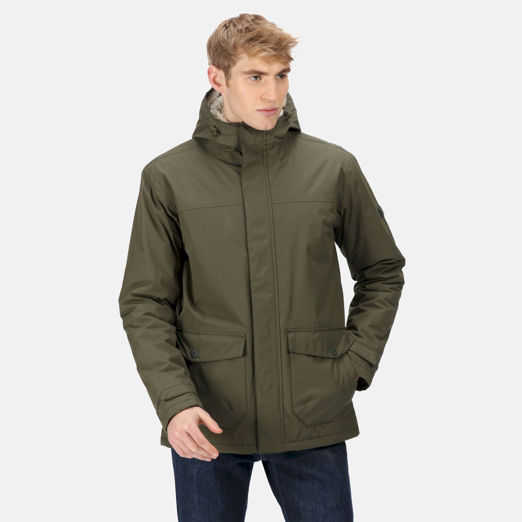 Men's Sterlings III Waterproof Insulated Jacket | Dark Khaki White Stone Borg