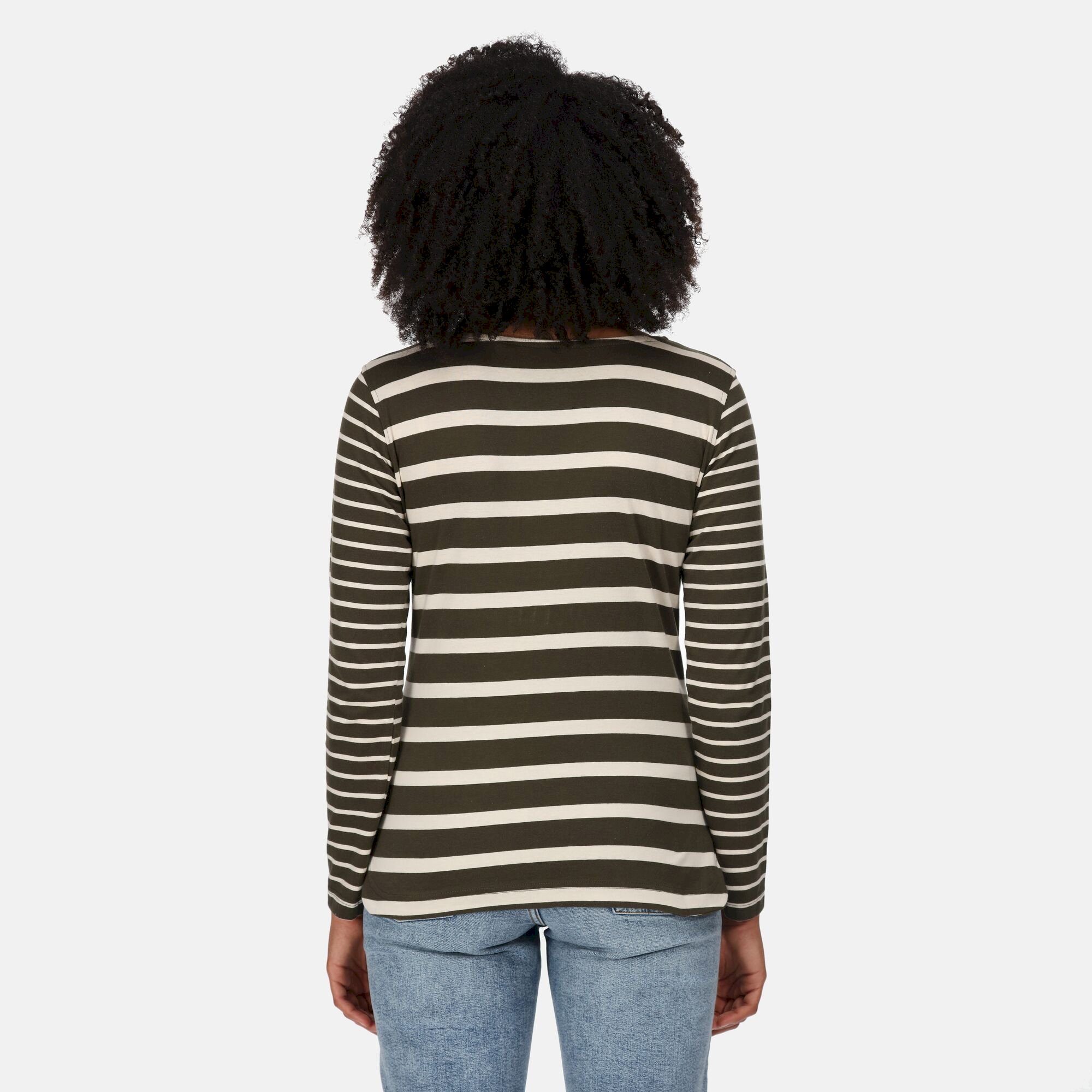 Women's Farida Striped T-Shirt | Dark Khaki Light Vanilla
