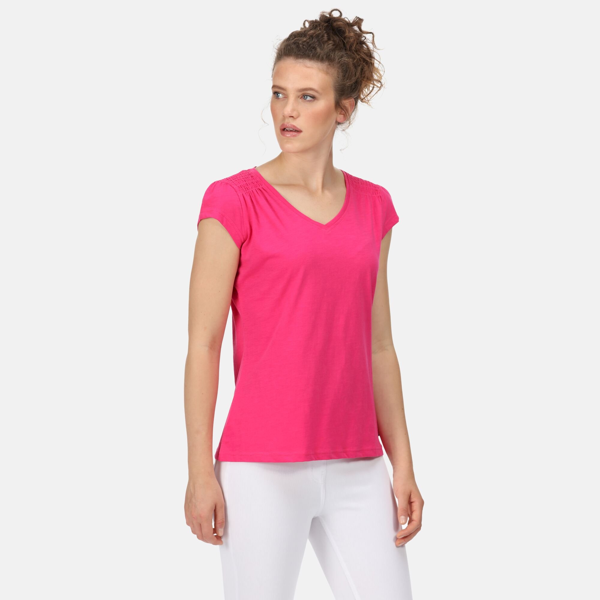 Women's Francine V-Neck T-Shirt | Pink Fusion