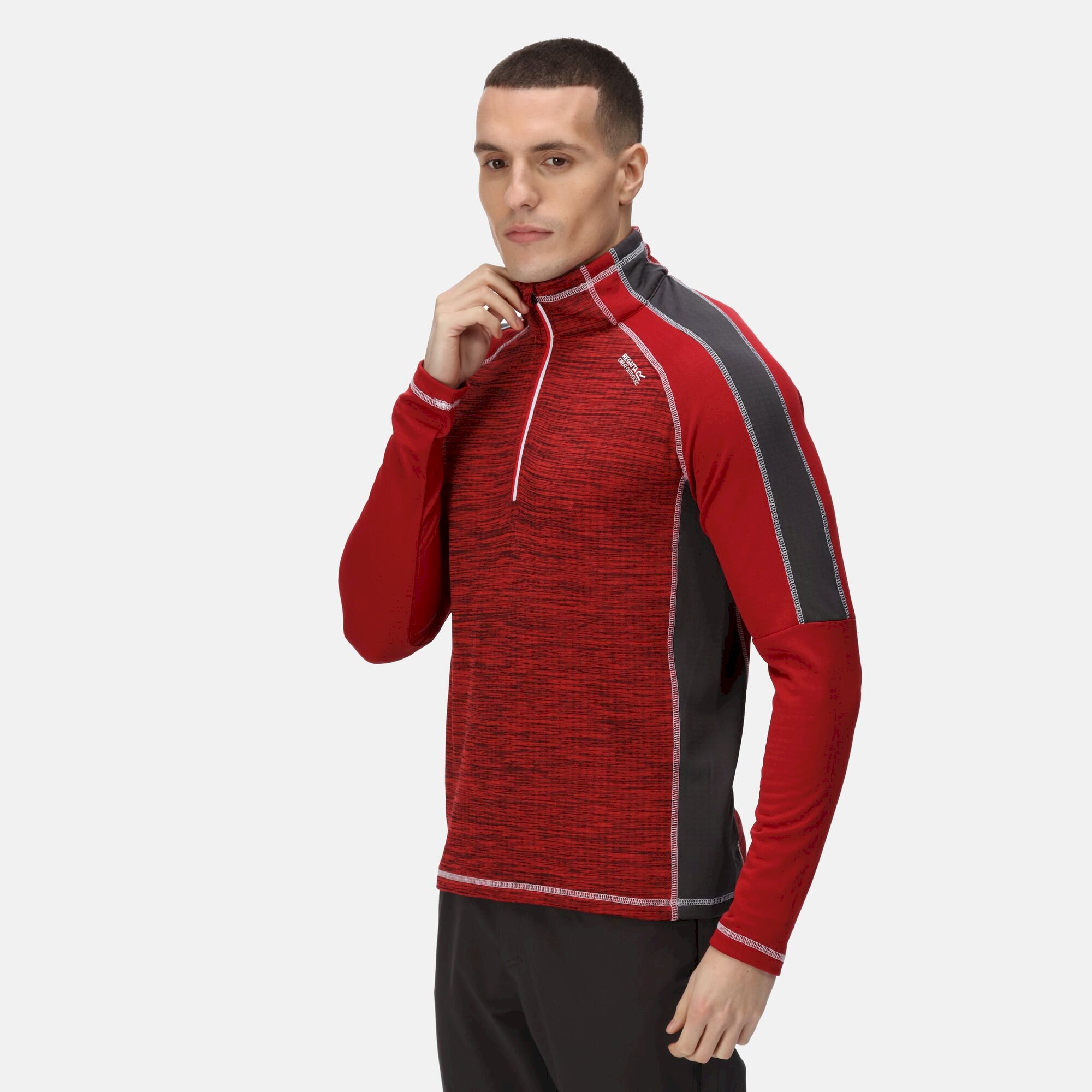 Men's Hepley Half Zip Lightweight Fleece | Chinese Red Dark Red