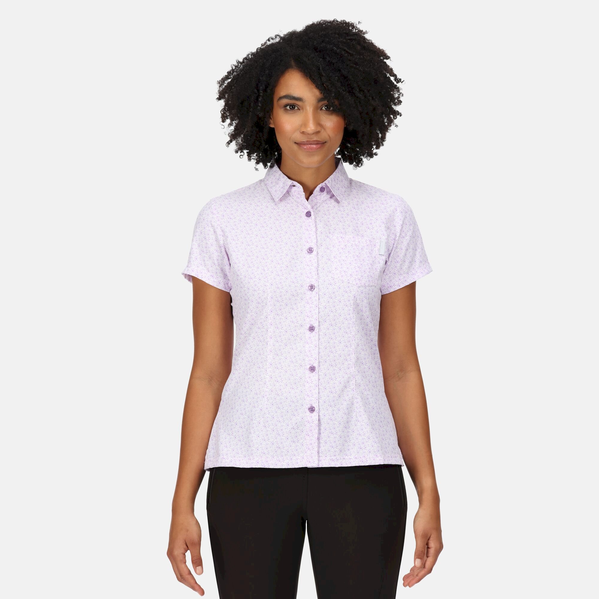 Women's Mindano VI Short Sleeve Shirt | Pastel Lilac Daisy
