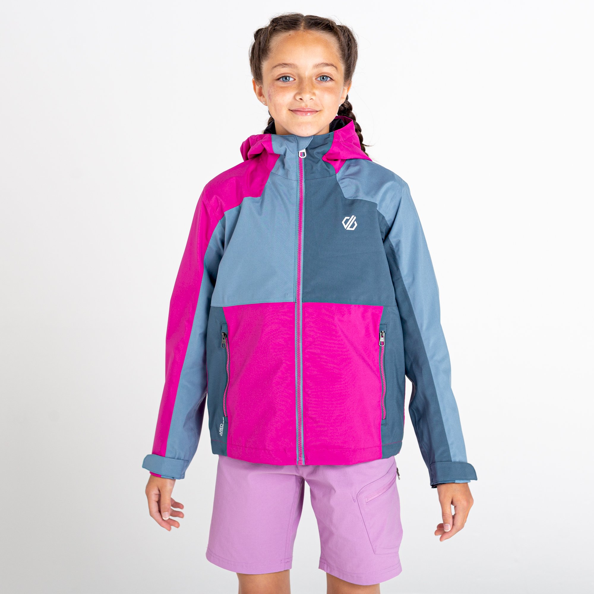 Dare 2b - Kids' In The Lead III Recycled Waterproof Jacket | Fuchsia Bluestone