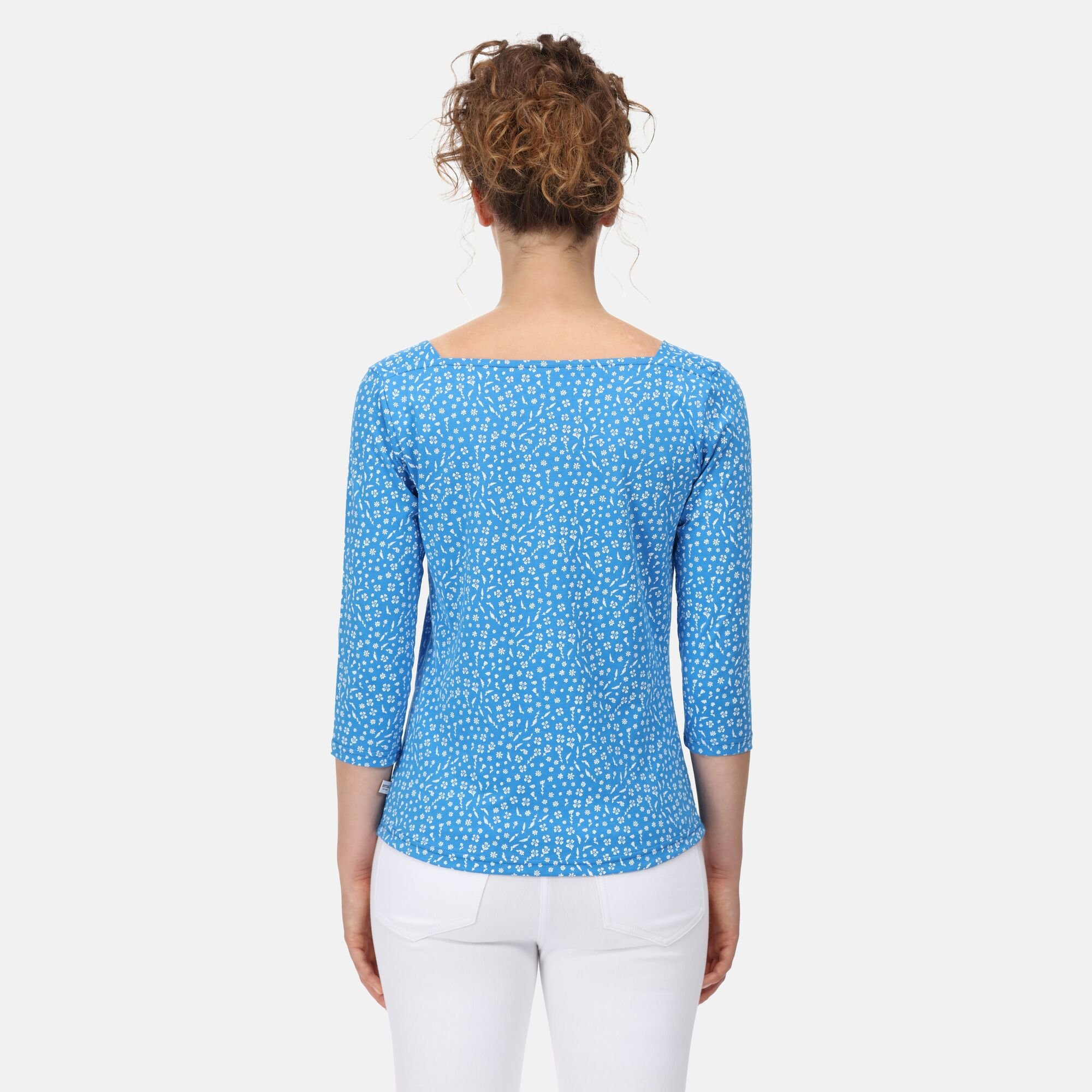 Women's Polexia Square Neck Top | Sonic Blue Ditsy