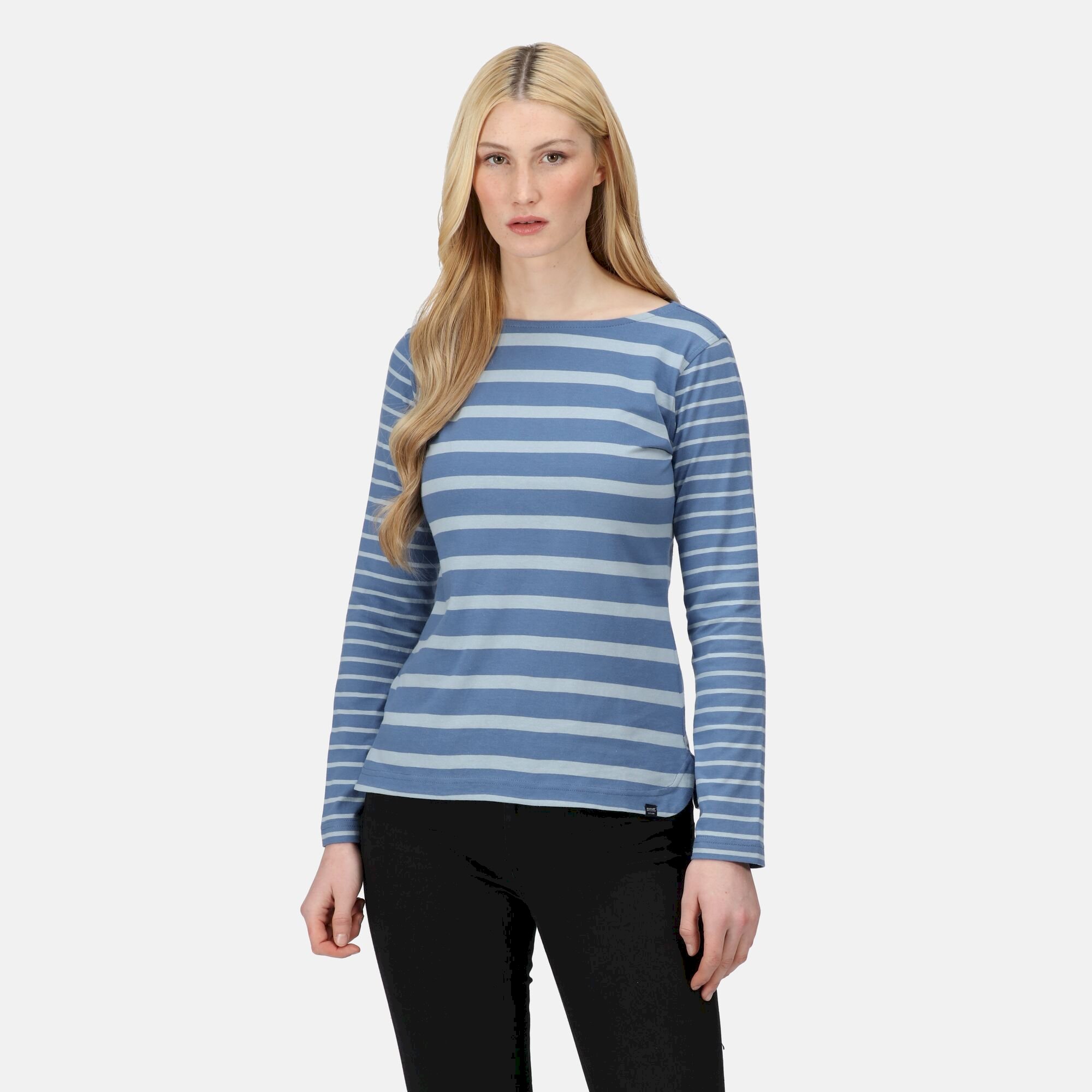 Women's Farida Striped T-Shirt | Slate Blue Ice Grey