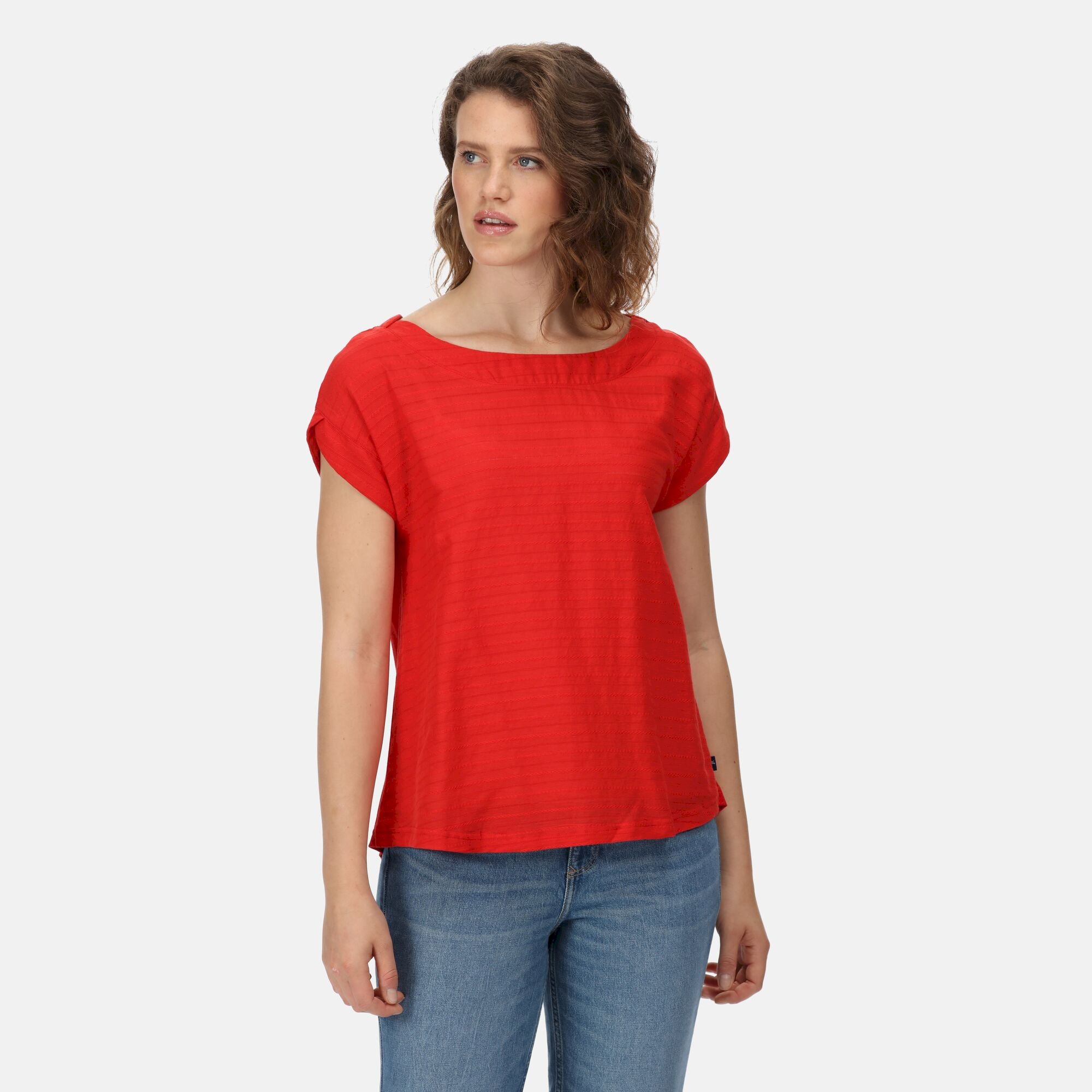Women's Adine Stripe T-Shirt | True Red