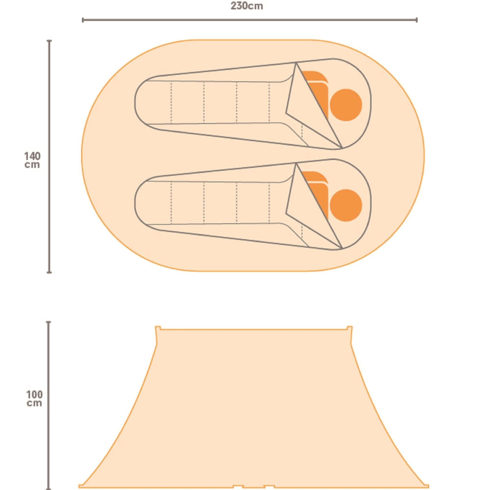 Malawi 2 Man Pop Up Festival Tent | Oxford Blue Seal Grey