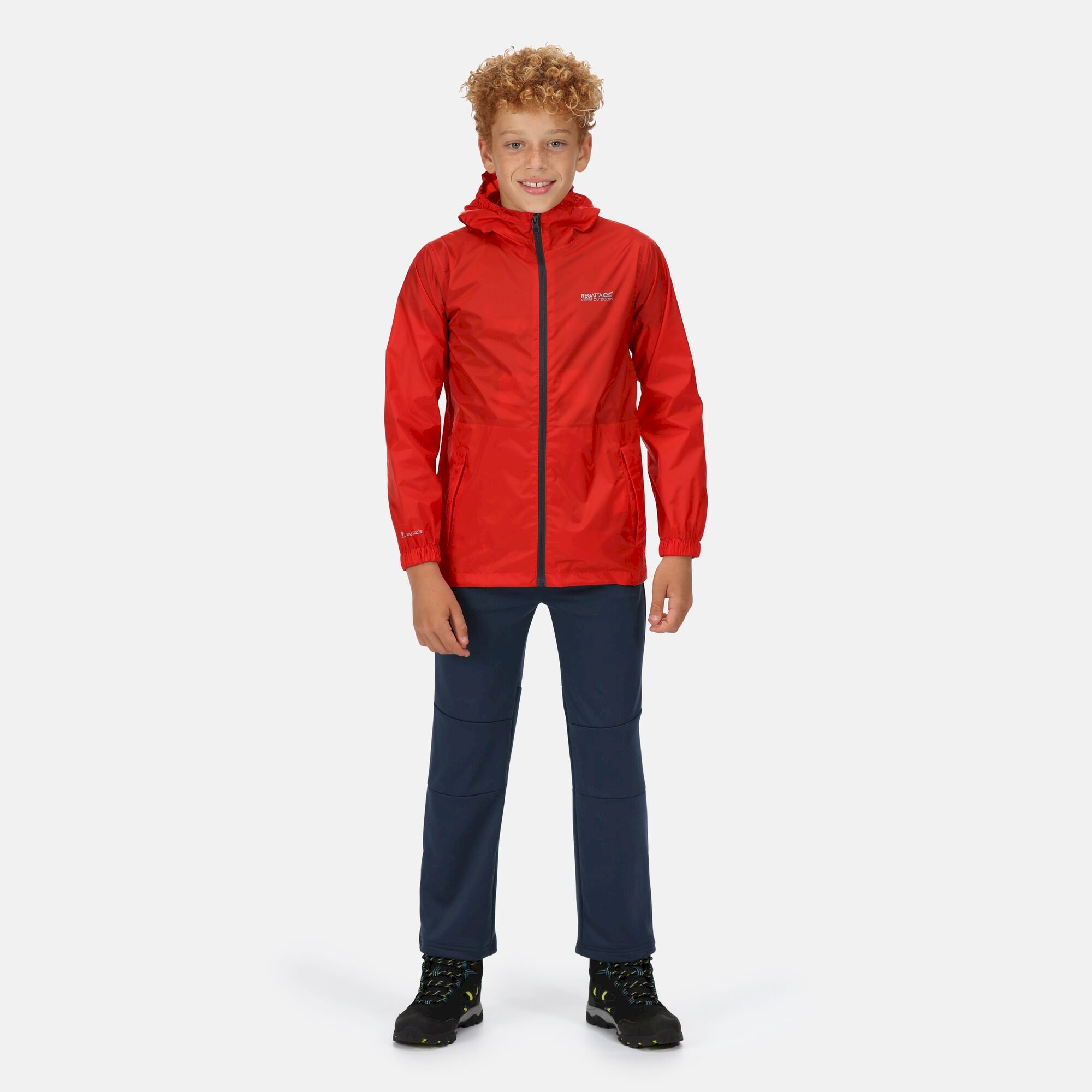 Kids' Pack It Waterproof Packaway Jacket | Fiery Red