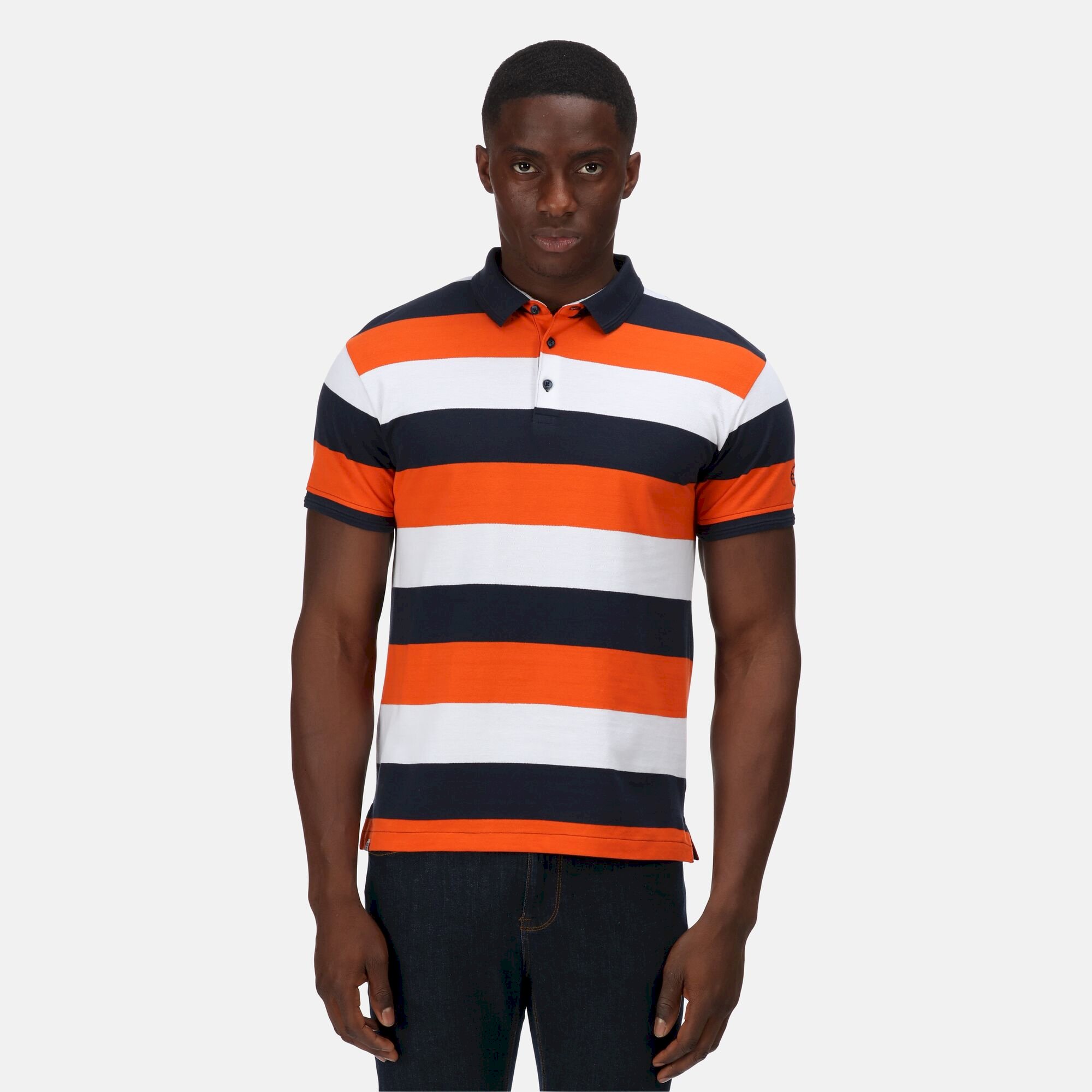 Men's Maxen Stripe Polo Shirt | Navy Stripe
