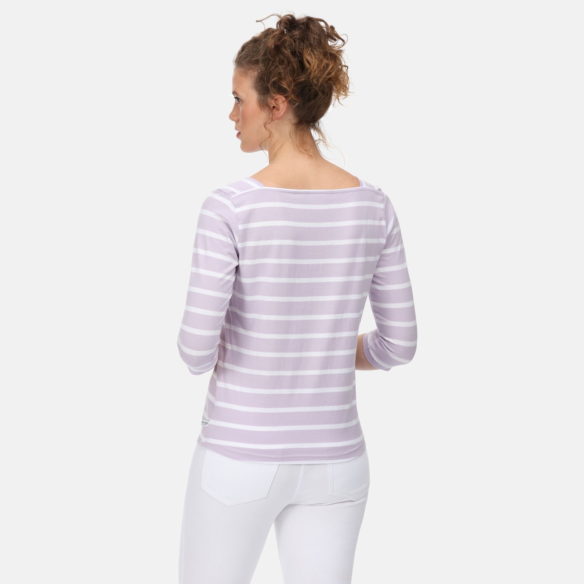 Women's Polexia Square Neck Top | Pastel Lilac White
