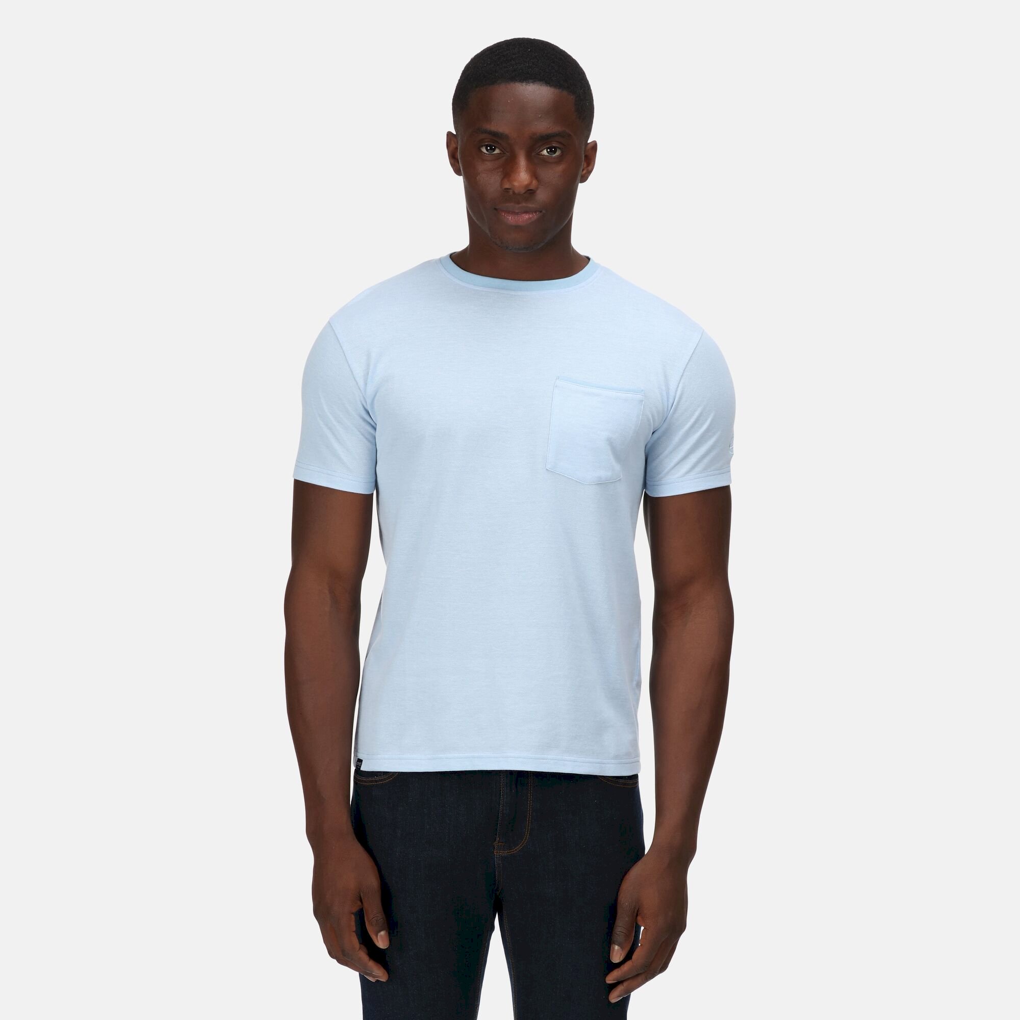 Men's Caelum T-Shirt | Powder Blue Birdseye Pique