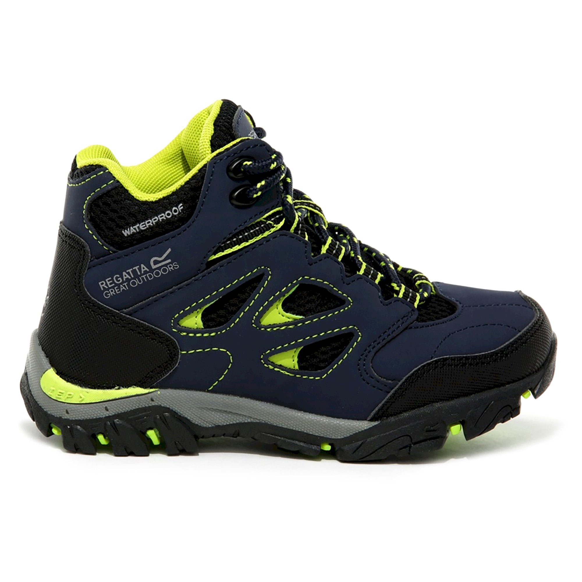 Kids' Holcombe Waterproof Mid Walking Boots | Navy Lime Punch
