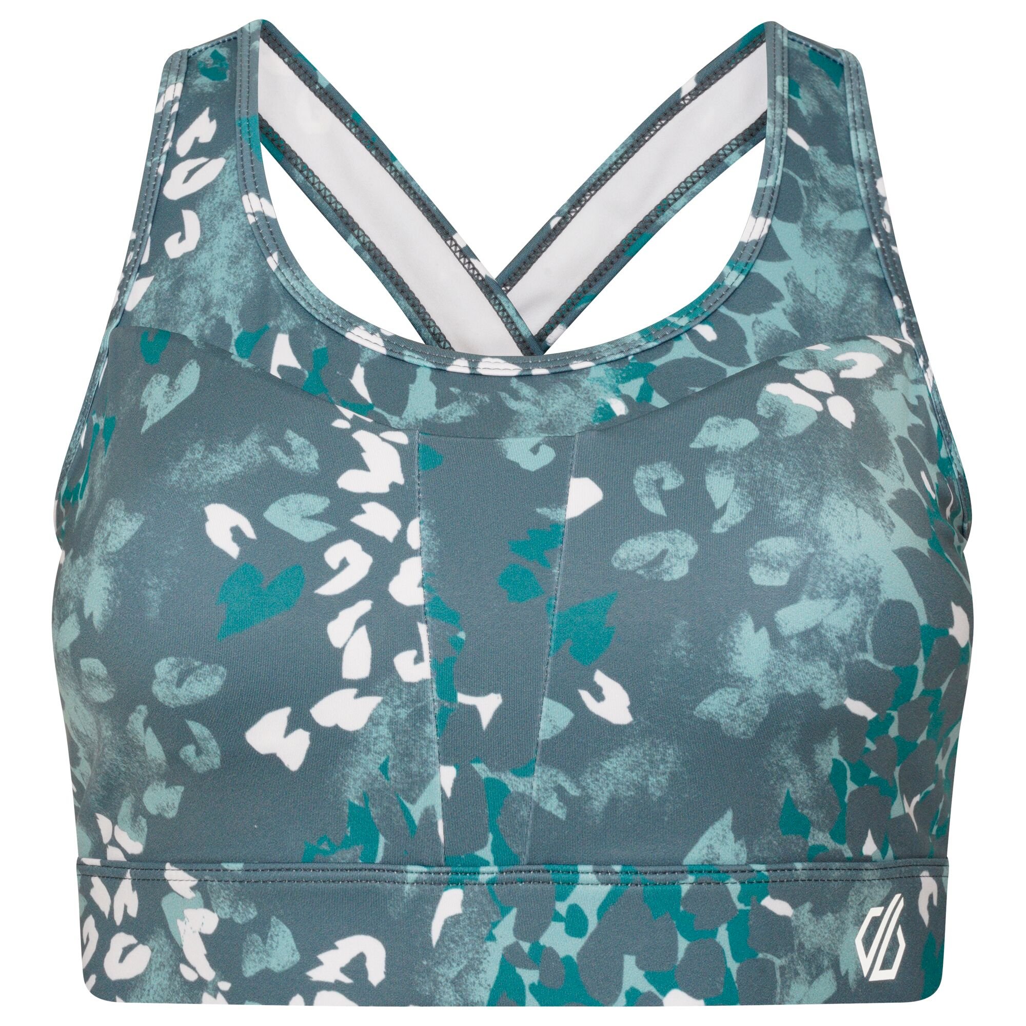 Dare 2b - Women's Mantra Recycled Sports Bra | Canton Green Animal Print