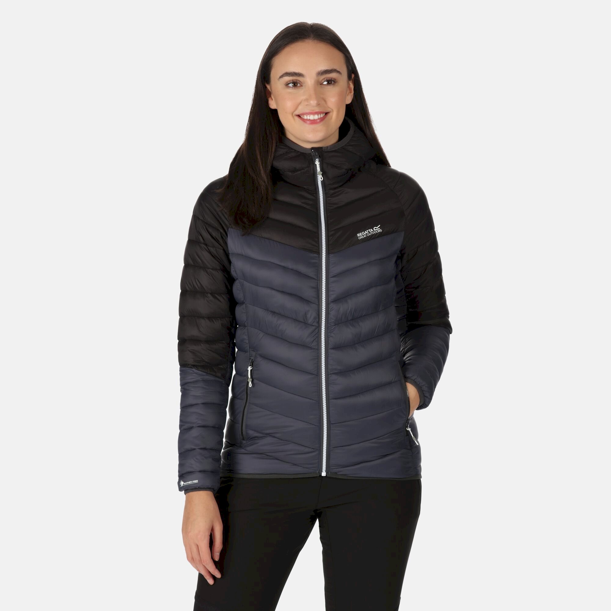 Women's Harrock Lightweight Puffer Jacket | Black Seal Grey