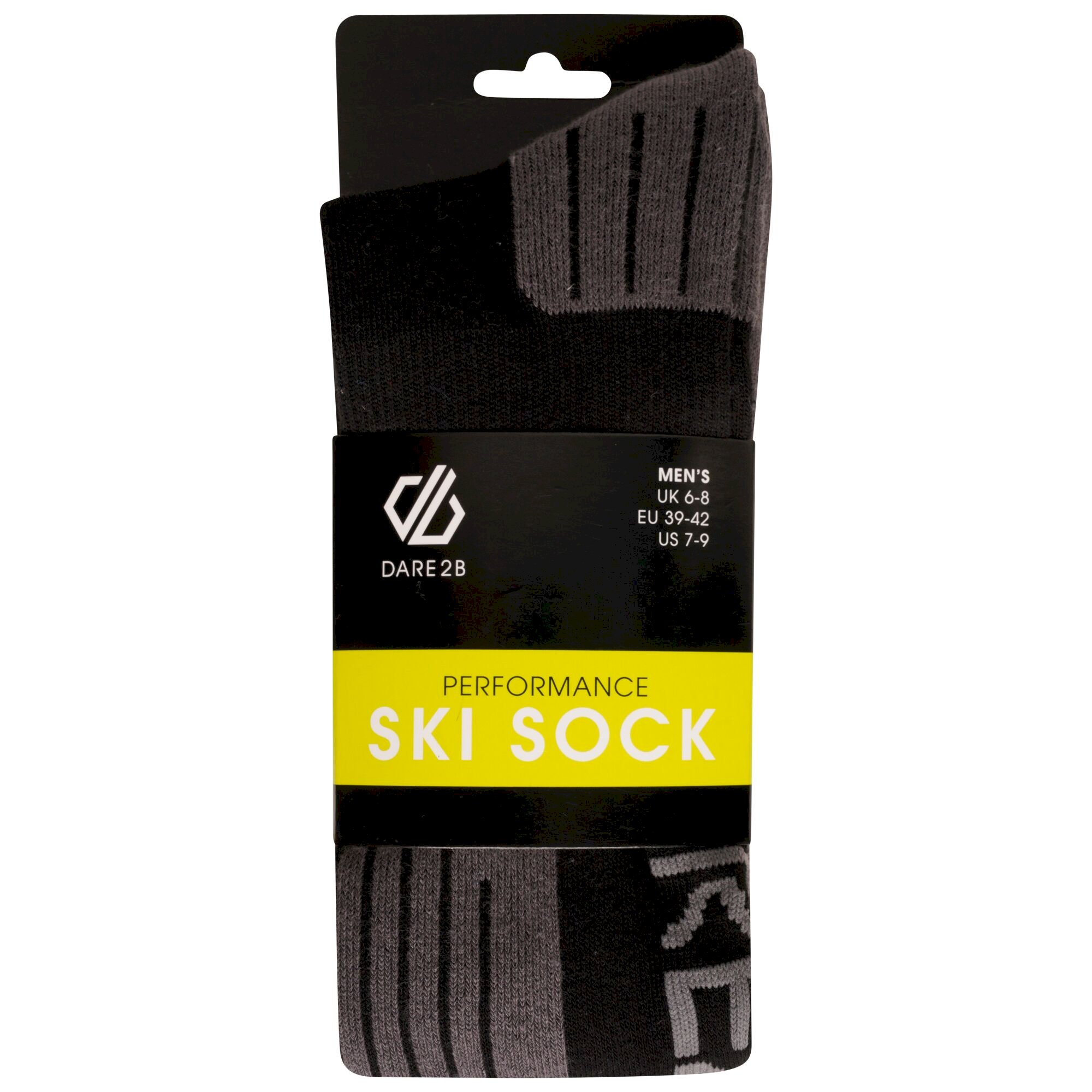 Dare 2b - Men's Performance Ski Socks | Black Ebony Grey