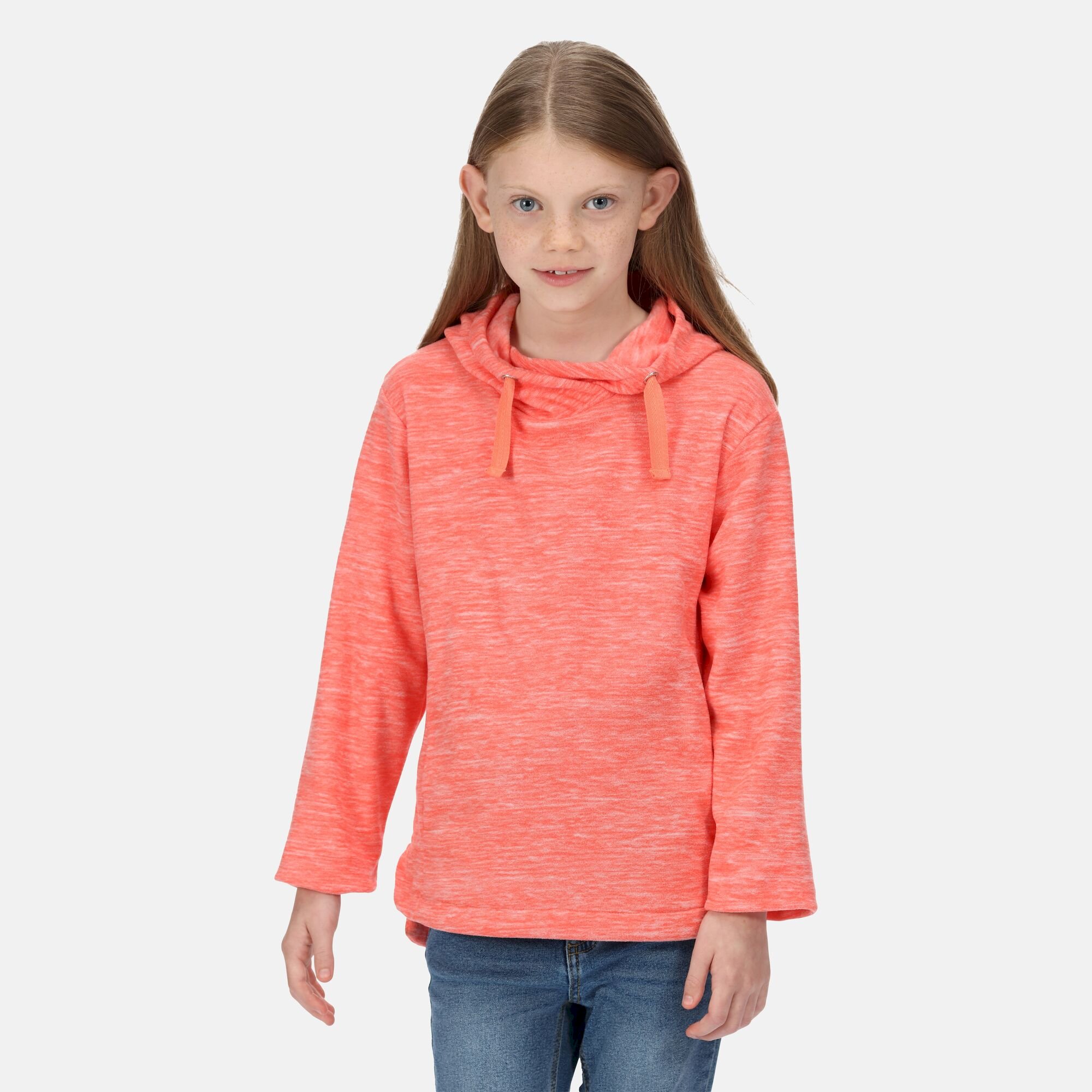Kids' Kalina Hooded Fleece | Fusion Coral Marl