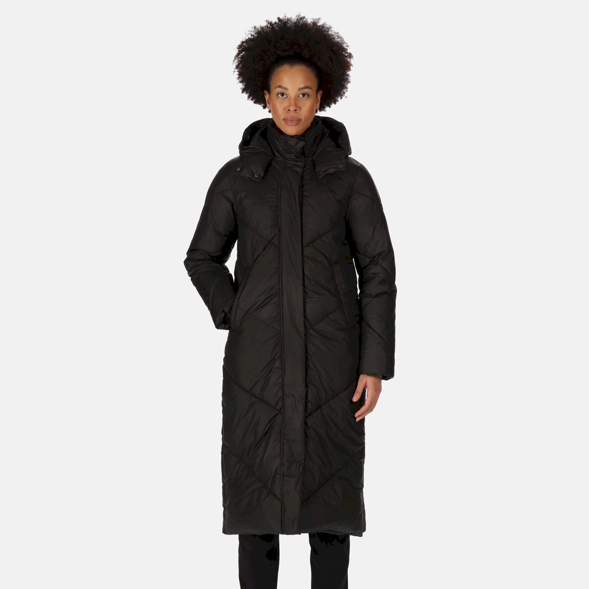 Women's Longley Longline Quilted Jacket | Black