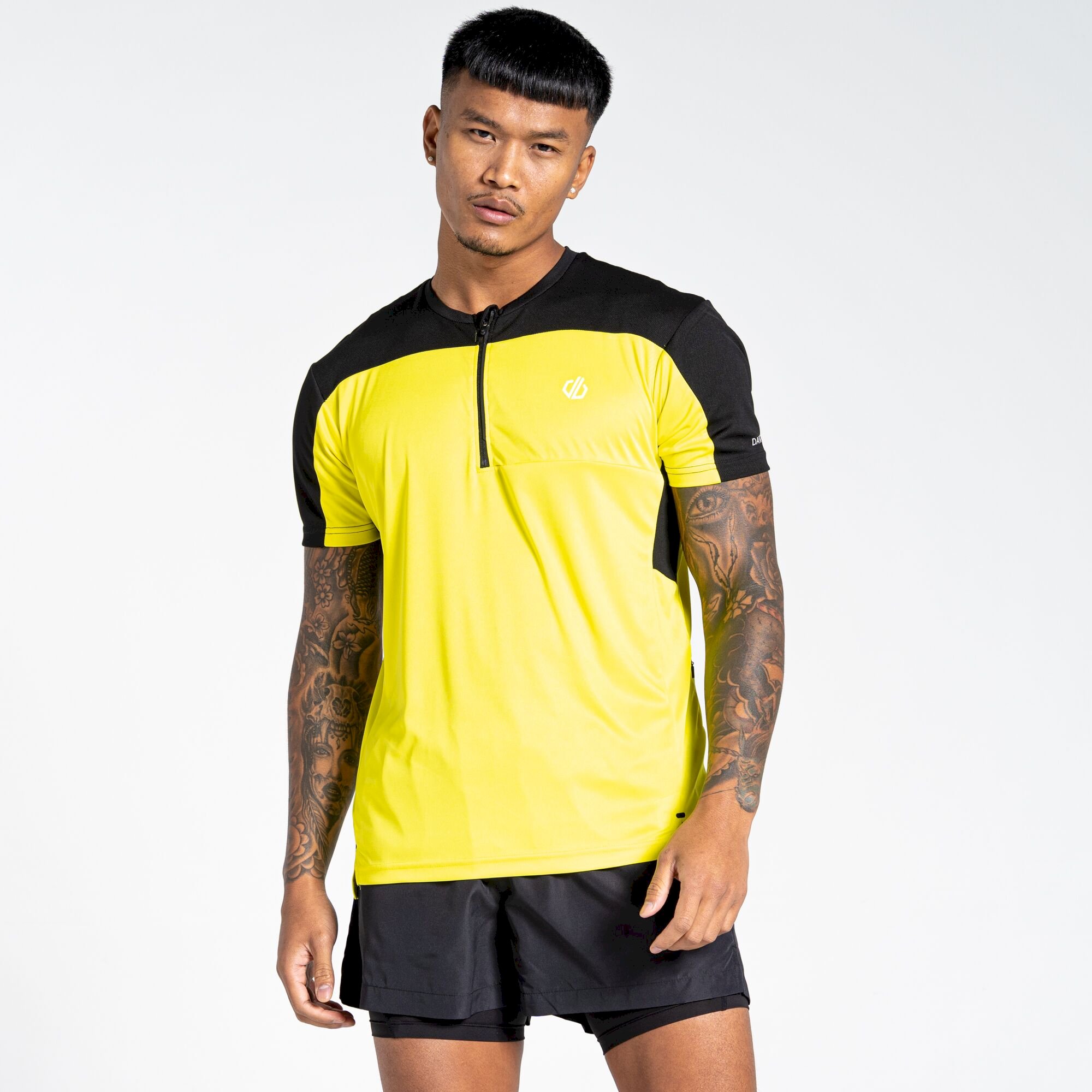 Dare 2b - Men's Aces III Recycled Zip Up Jersey | Neon Spring Black