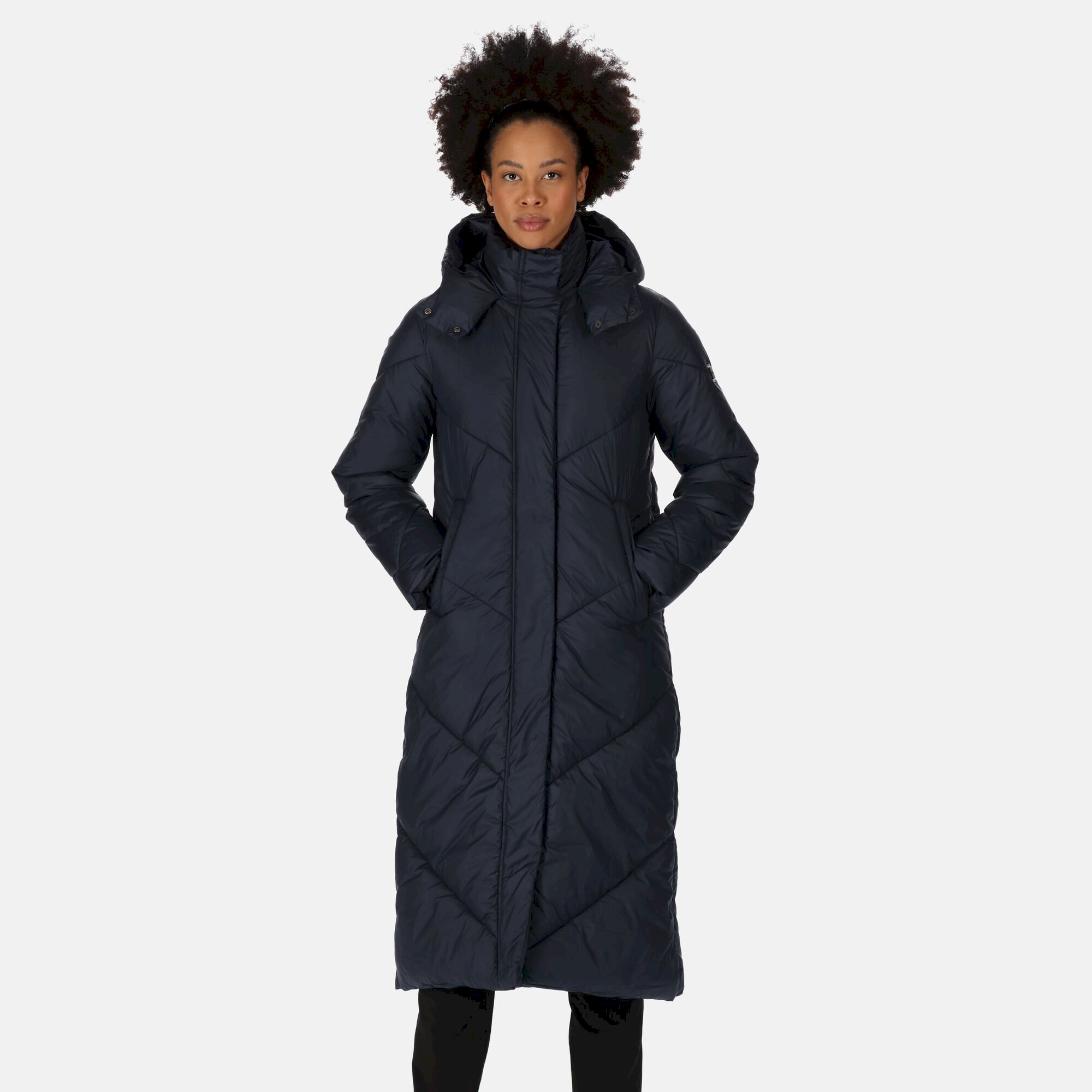 Women's Longley Longline Quilted Jacket | Navy