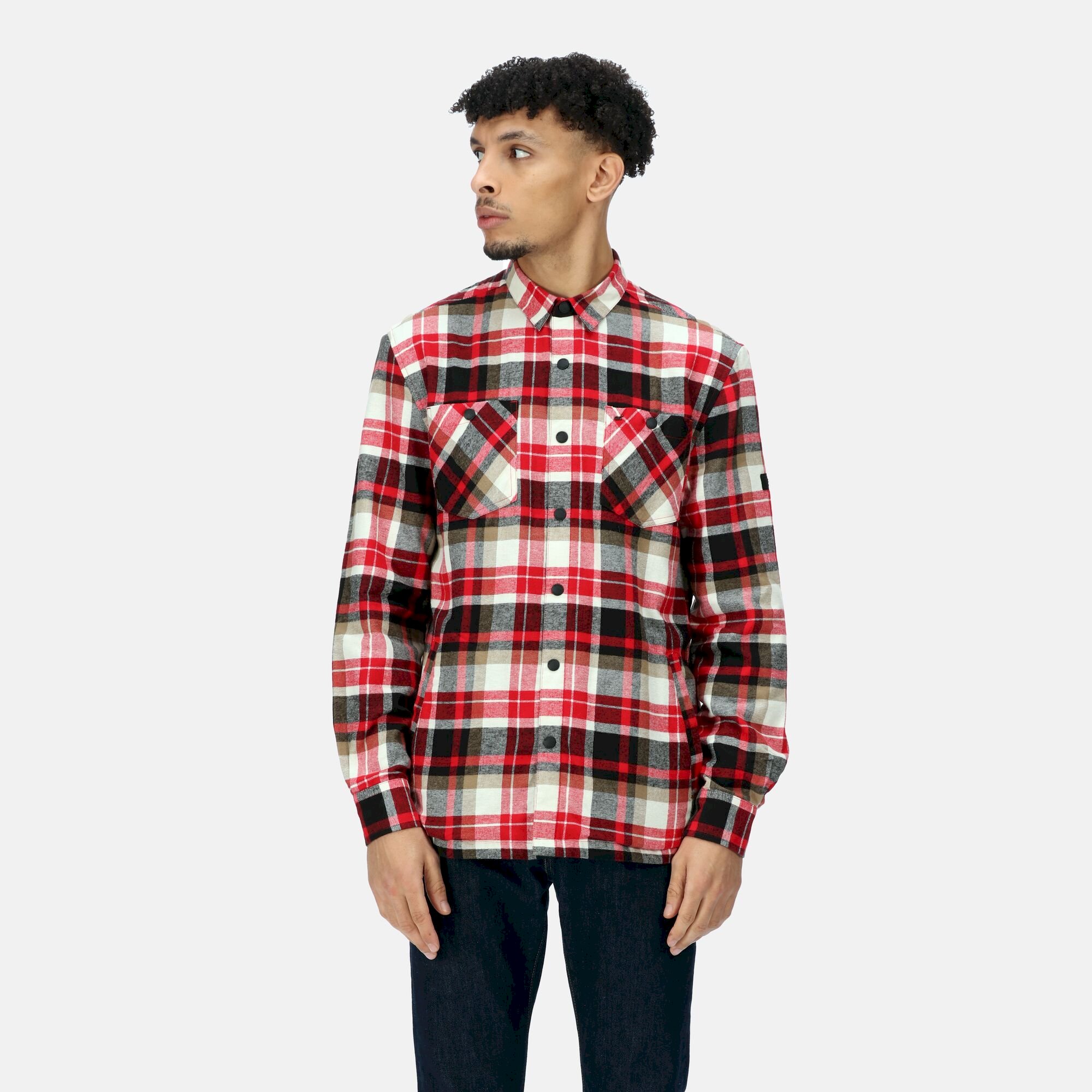 Men's Thamos Long Sleeved Checked Shirt | Classic Red Check