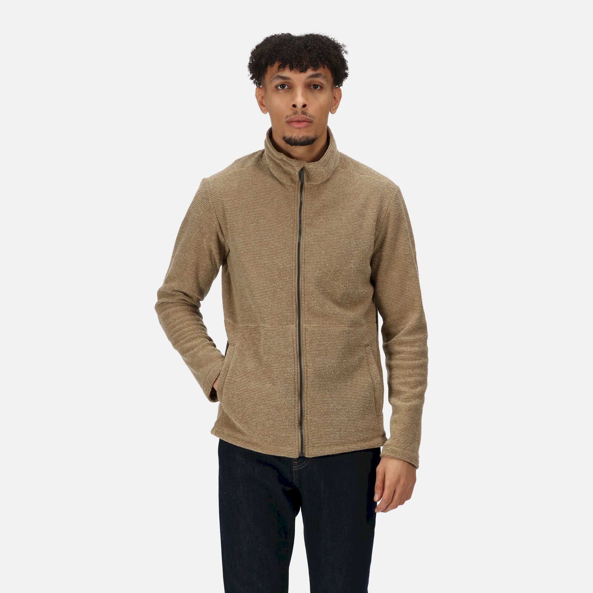 Men's Eildon Full Zip Fleece | Gold Sand Linear