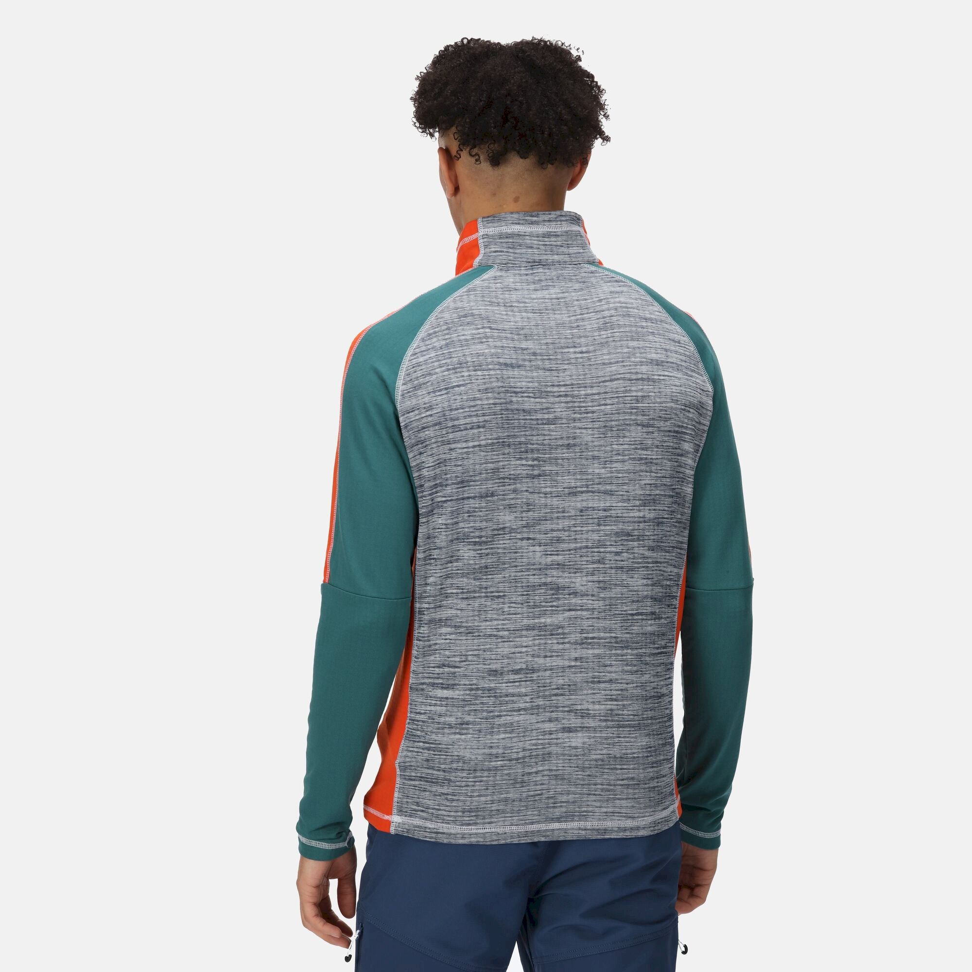 Men's Hepley Half Zip Lightweight Fleece | Admiral Blue Pacific Green