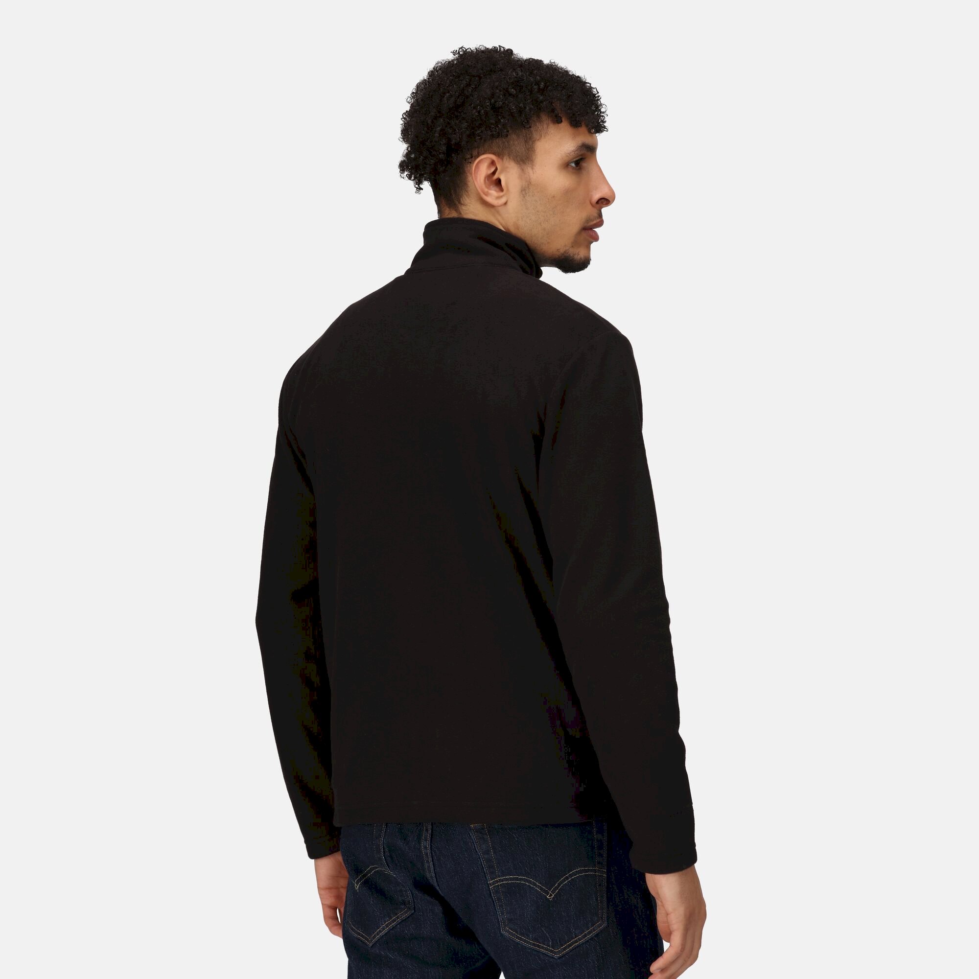 Men's Honestly Made Recycled Full Zip Microfleece | Black