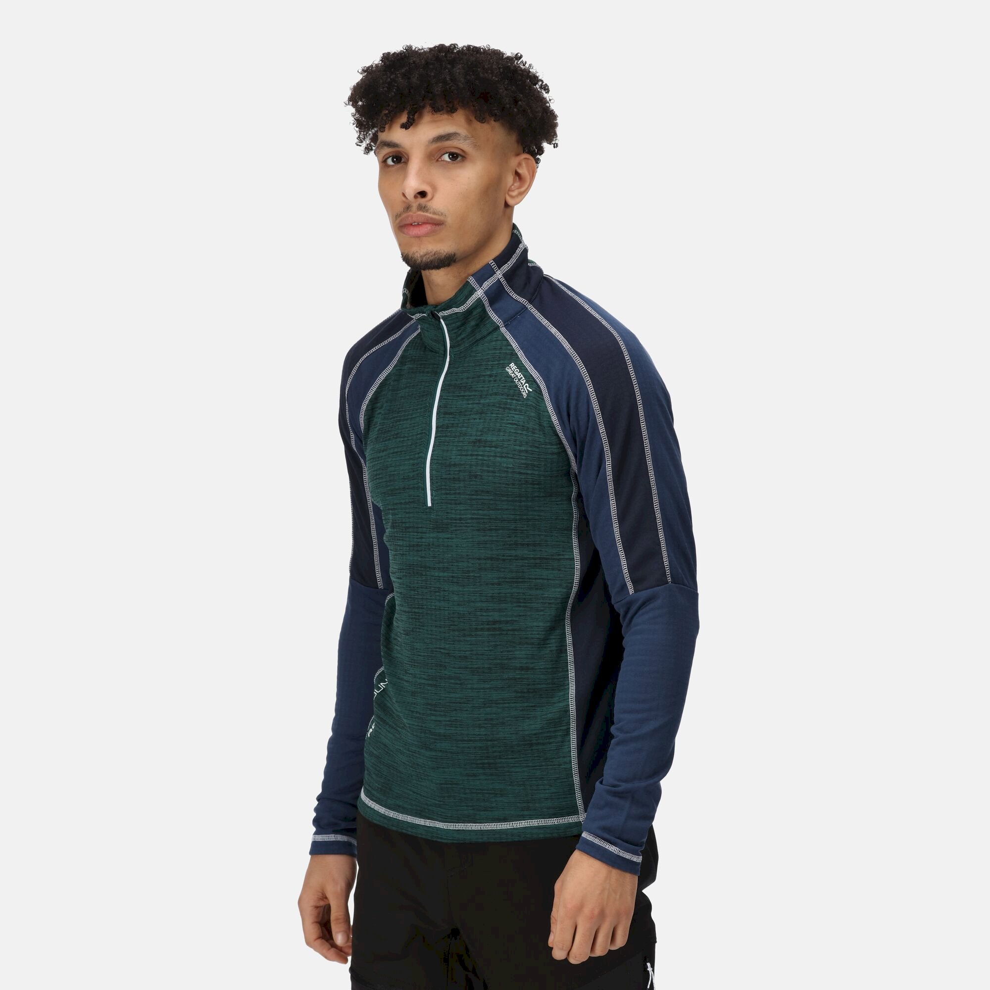 Men's Hepley Half Zip Lightweight Fleece | Pacific Green Admiral Blue