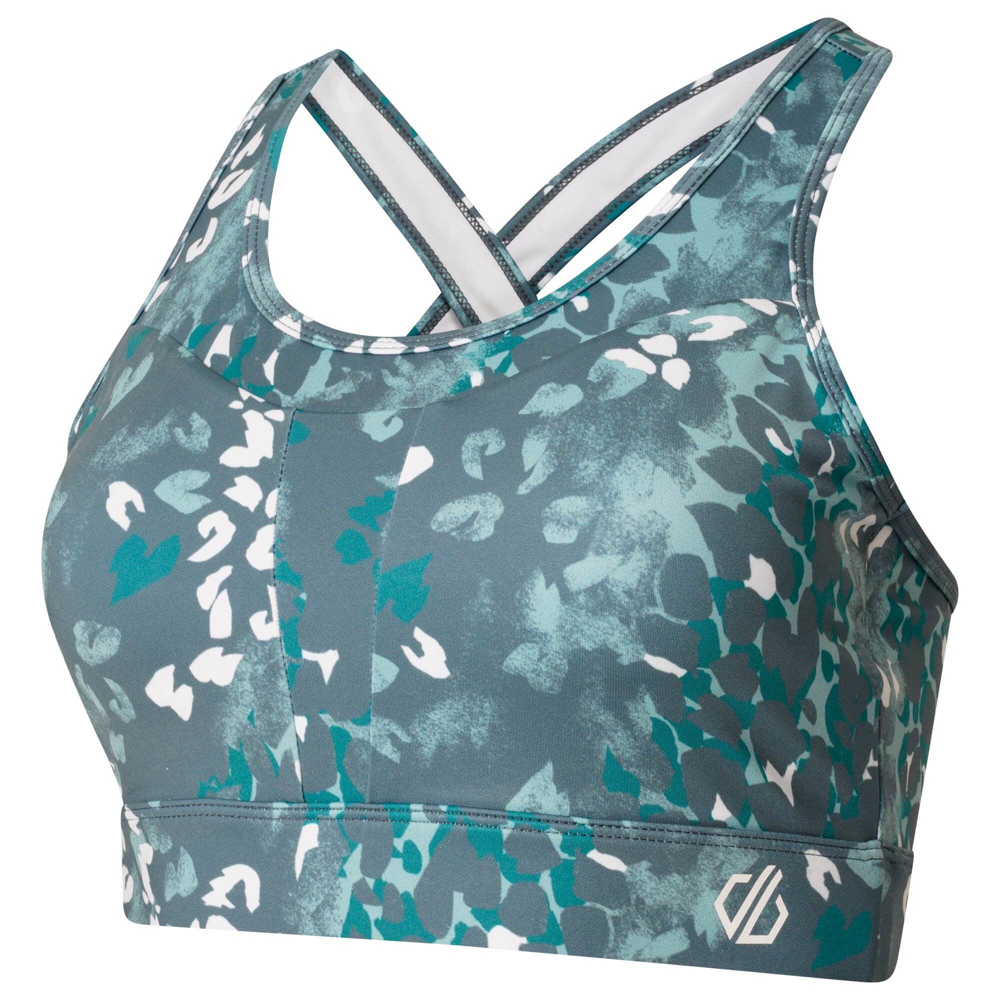 Dare 2b - Women's Mantra Recycled Sports Bra | Canton Green Animal Print