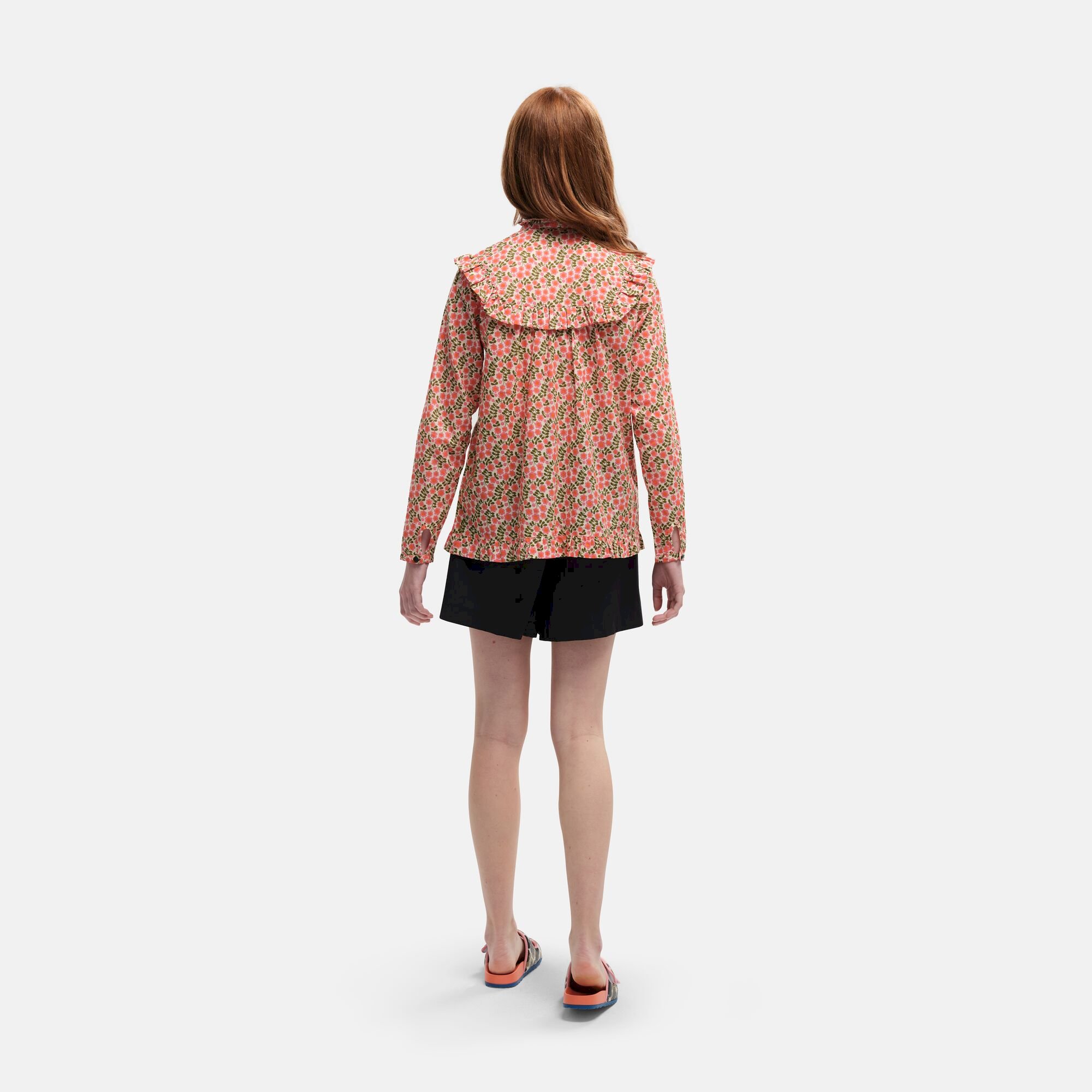 Orla Kiely High Neck Ruffle Detail Blouse | Rosy Floral