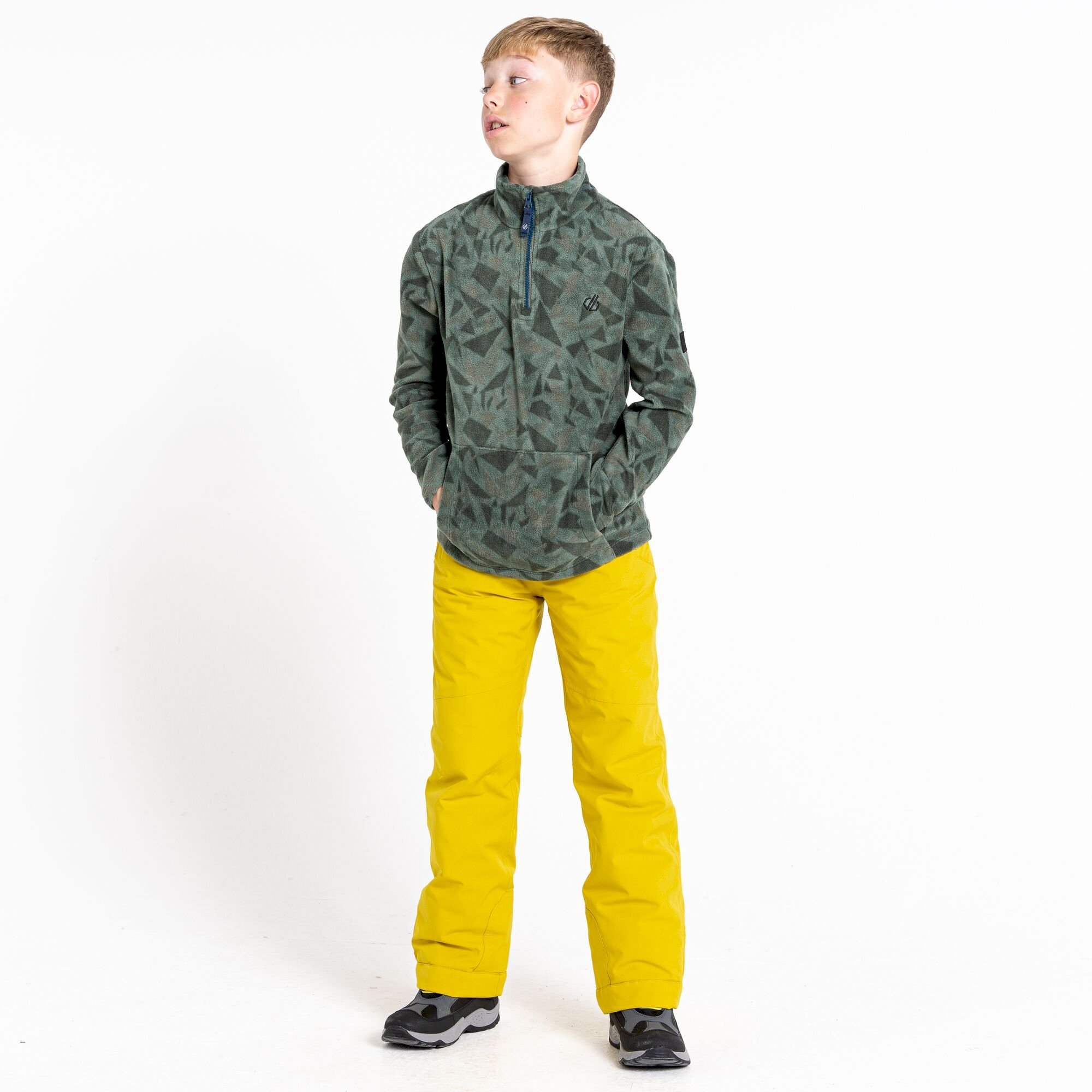 Dare 2b - Kids' Cushy Half Zip Fleece | Green Geo Print