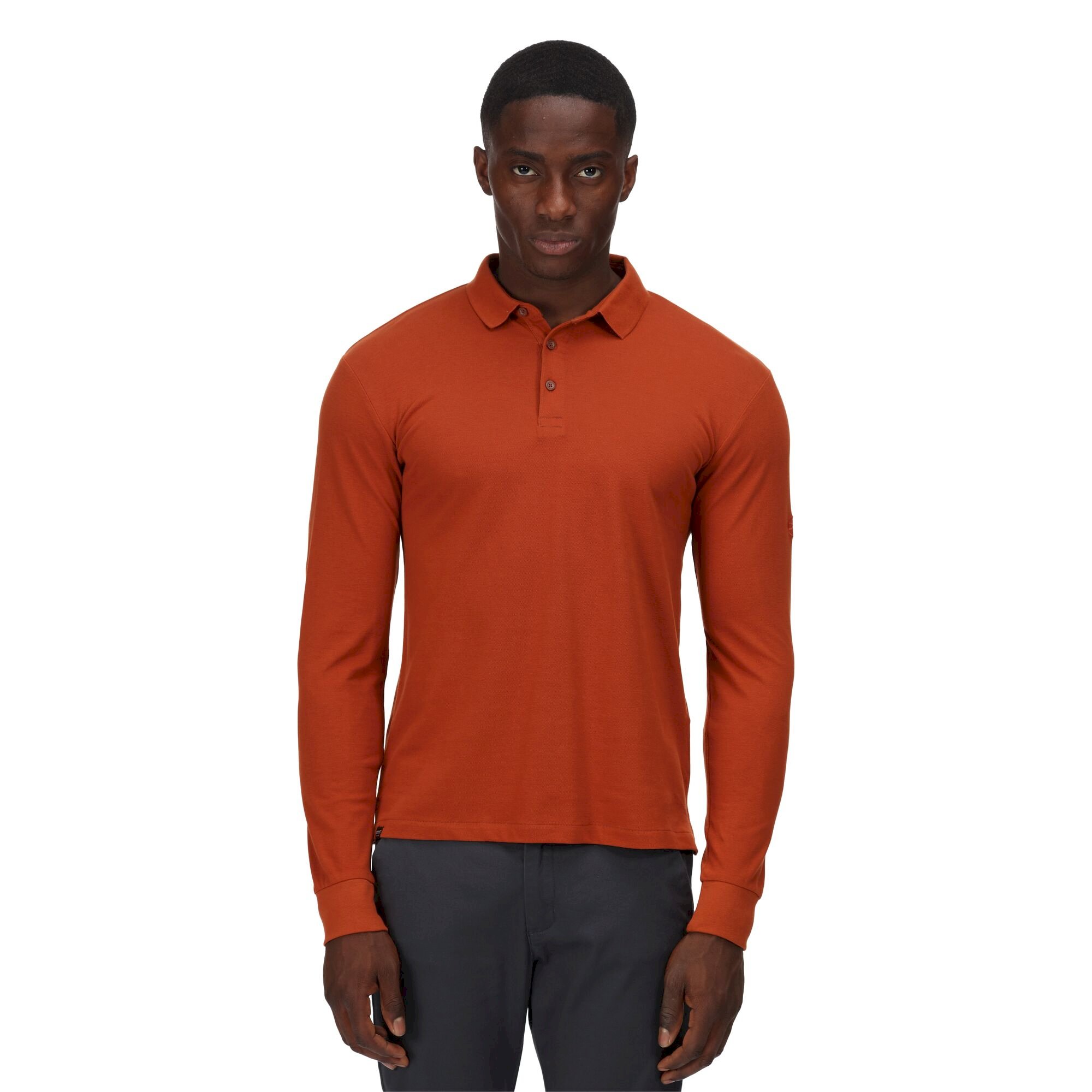 Men's Kaleb Long Sleeve Polo Shirt | Gingerbread