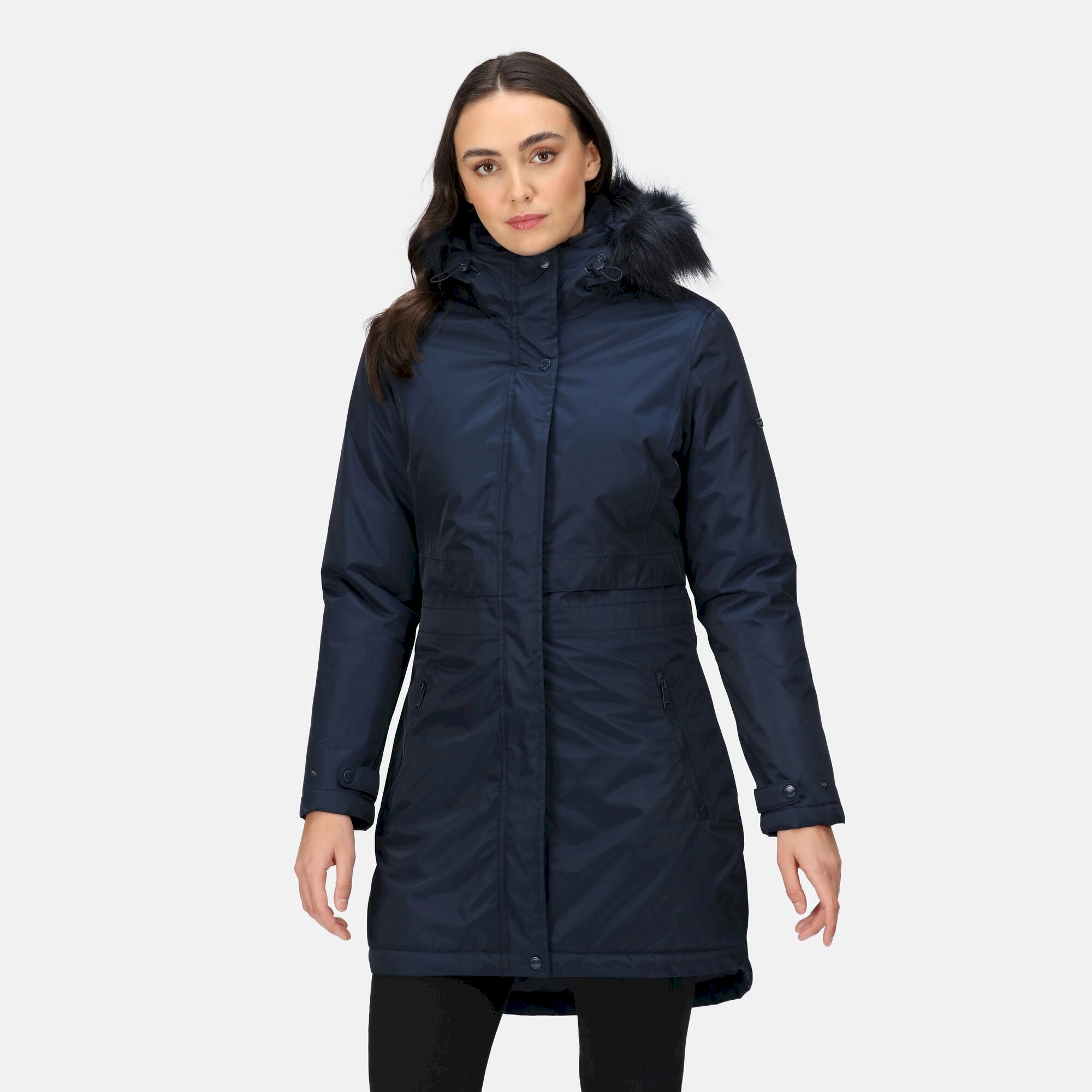Women's Lyanna Fur Trim Parka Jacket | Navy