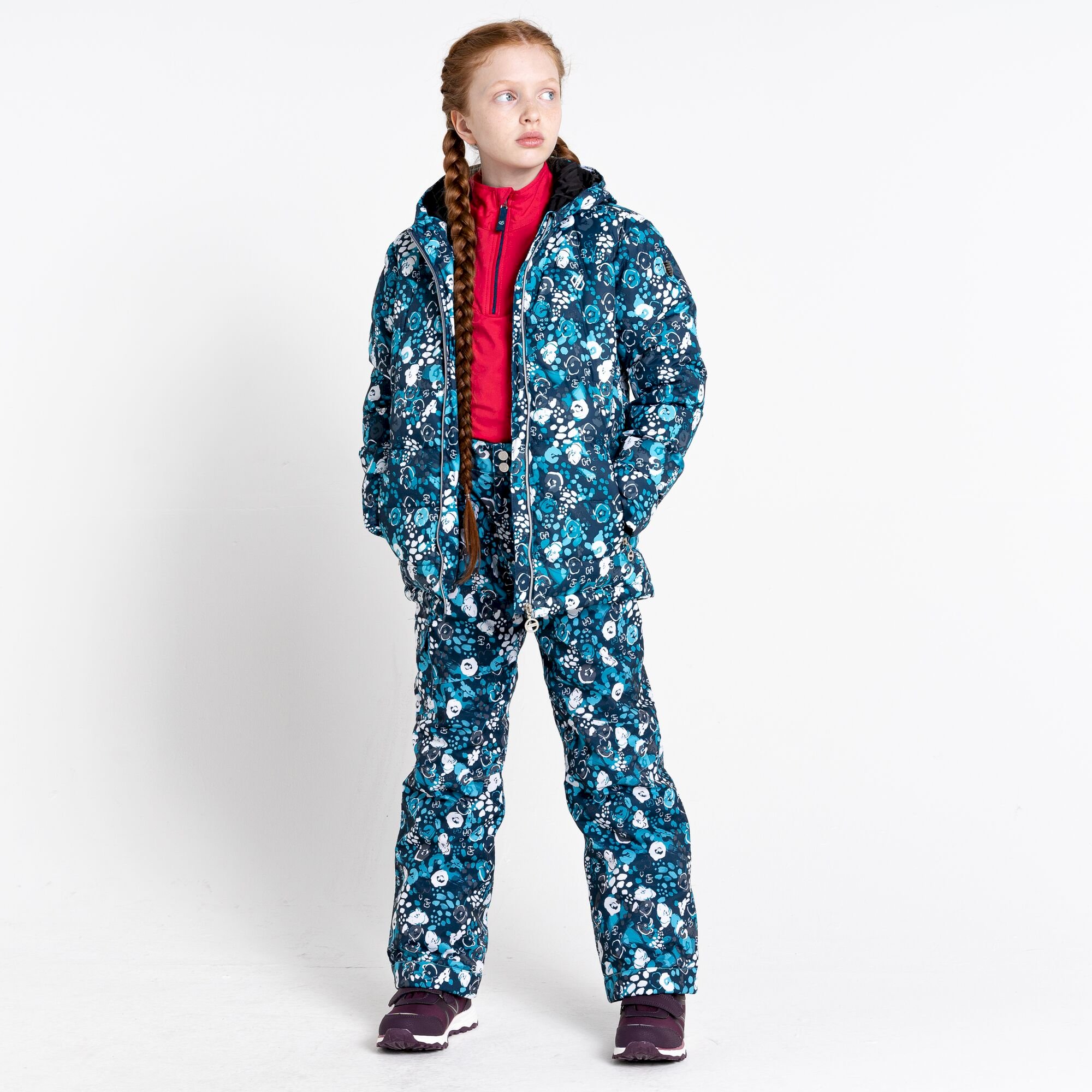 Dare 2b - Girls' Verdict Waterproof Insulated Ski Jacket | Blue Floral Print